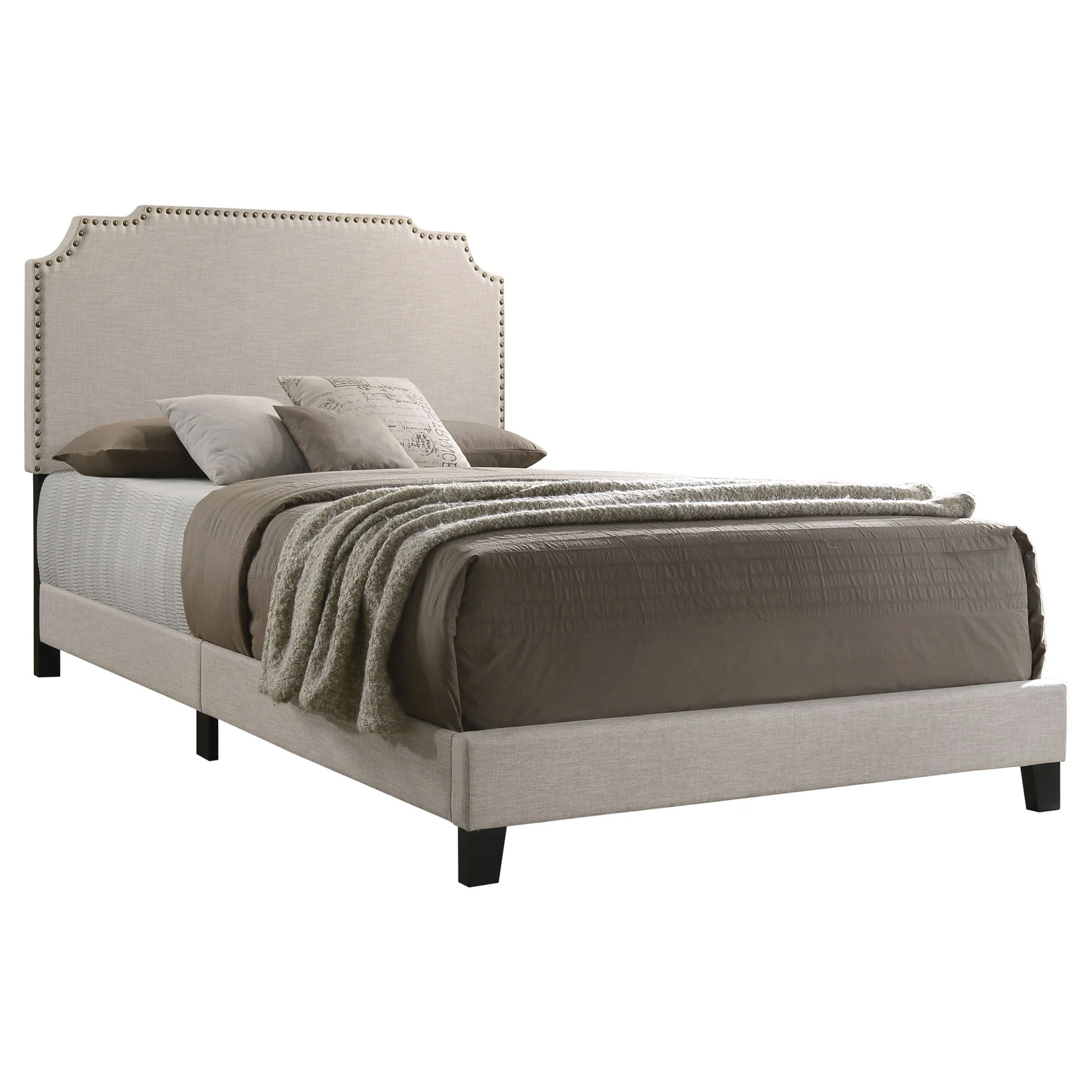 Tamarac Upholstered Eastern King Panel Bed Beige - Image 2