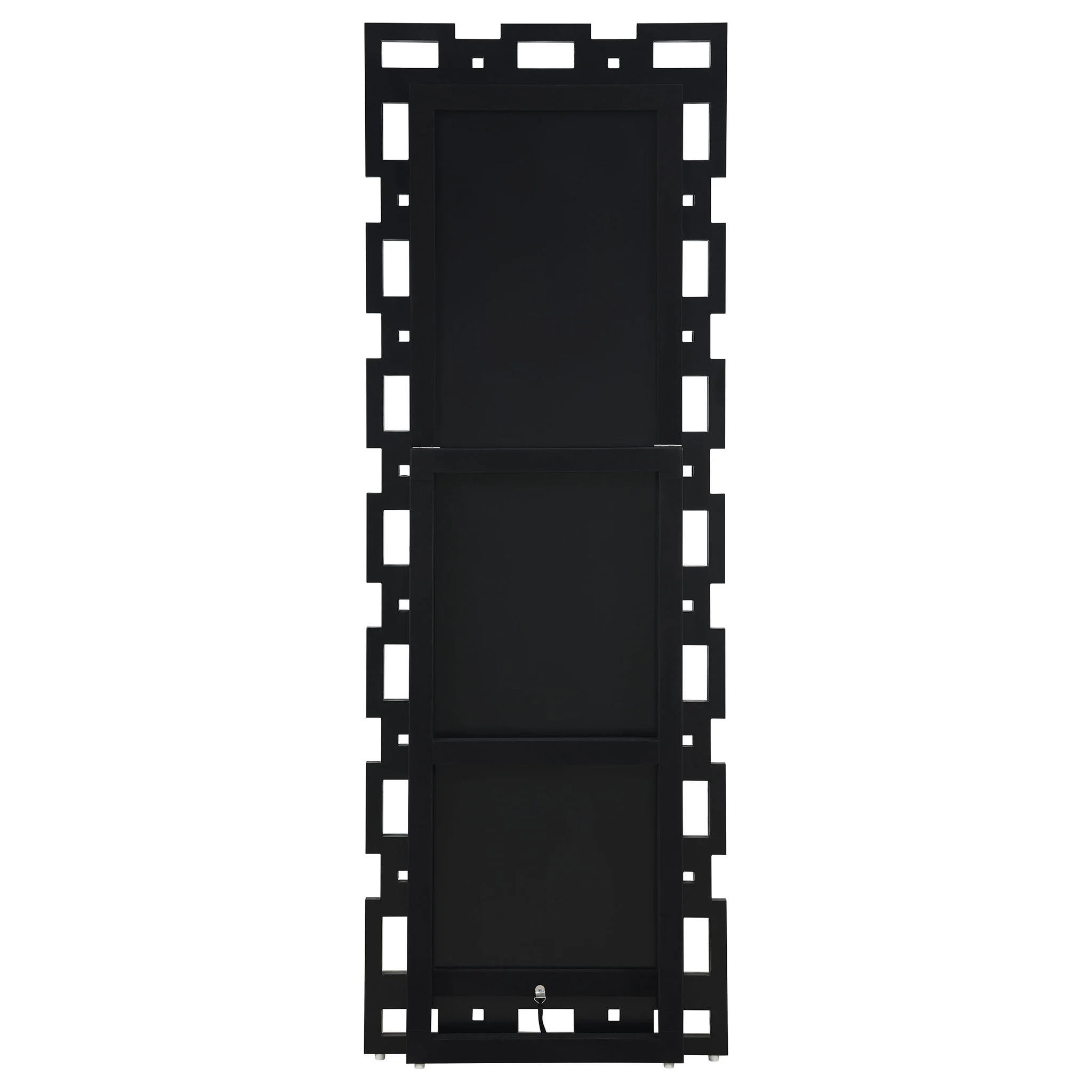 Tavin 24 x 65 Inch Geometric Frame Standing Mirror Silver - Image 2