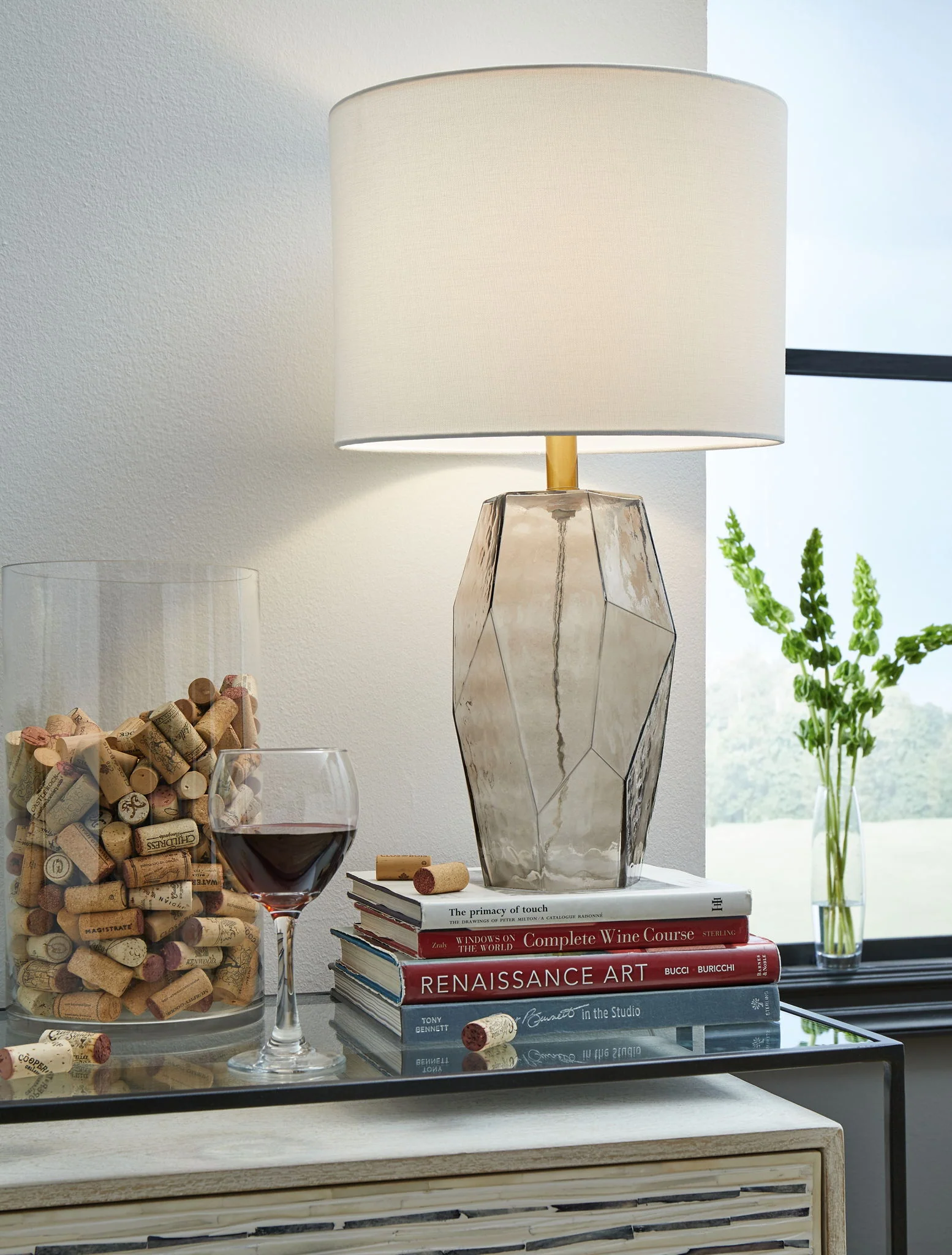 Taylow - Glass Table Lamp - Gray - Image 3