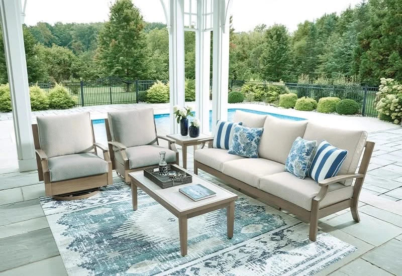 Texas Ranch Outdoor All Weather Swivel Glider Chair with Cushion - Image 9