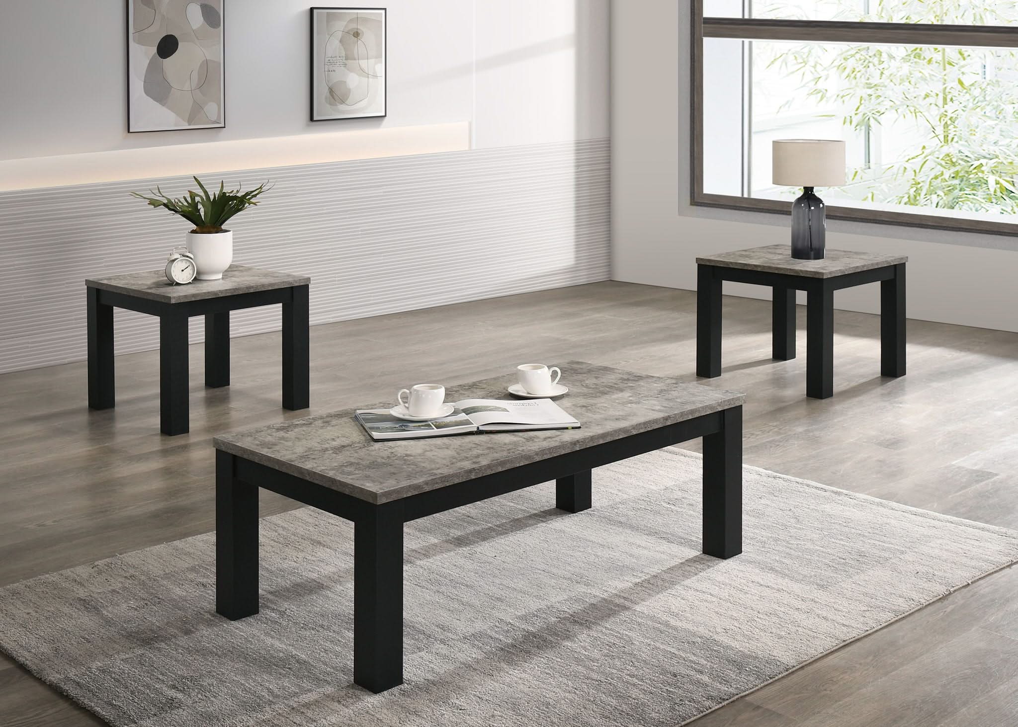 Theo - 3 Piece Cocktail Set - Concrete / Black