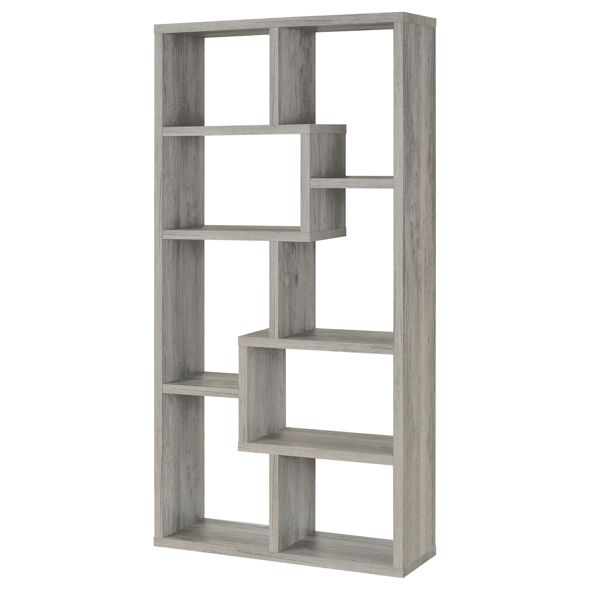 Theo 71-inch 6-shelf Bookshelf Grey Driftwood - Image 4