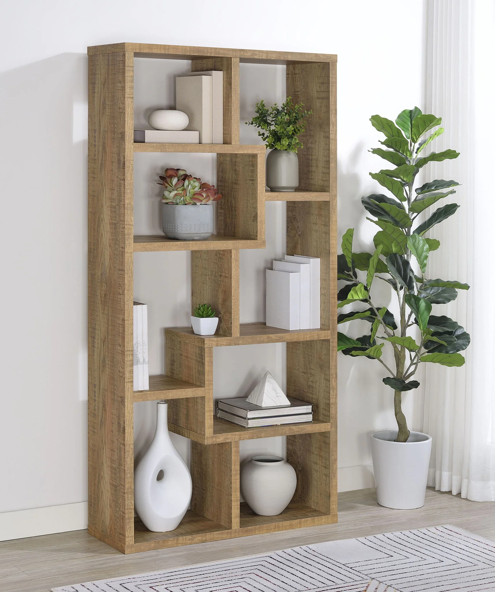 Theo 71-inch 6-shelf Bookshelf Mango - Image 4