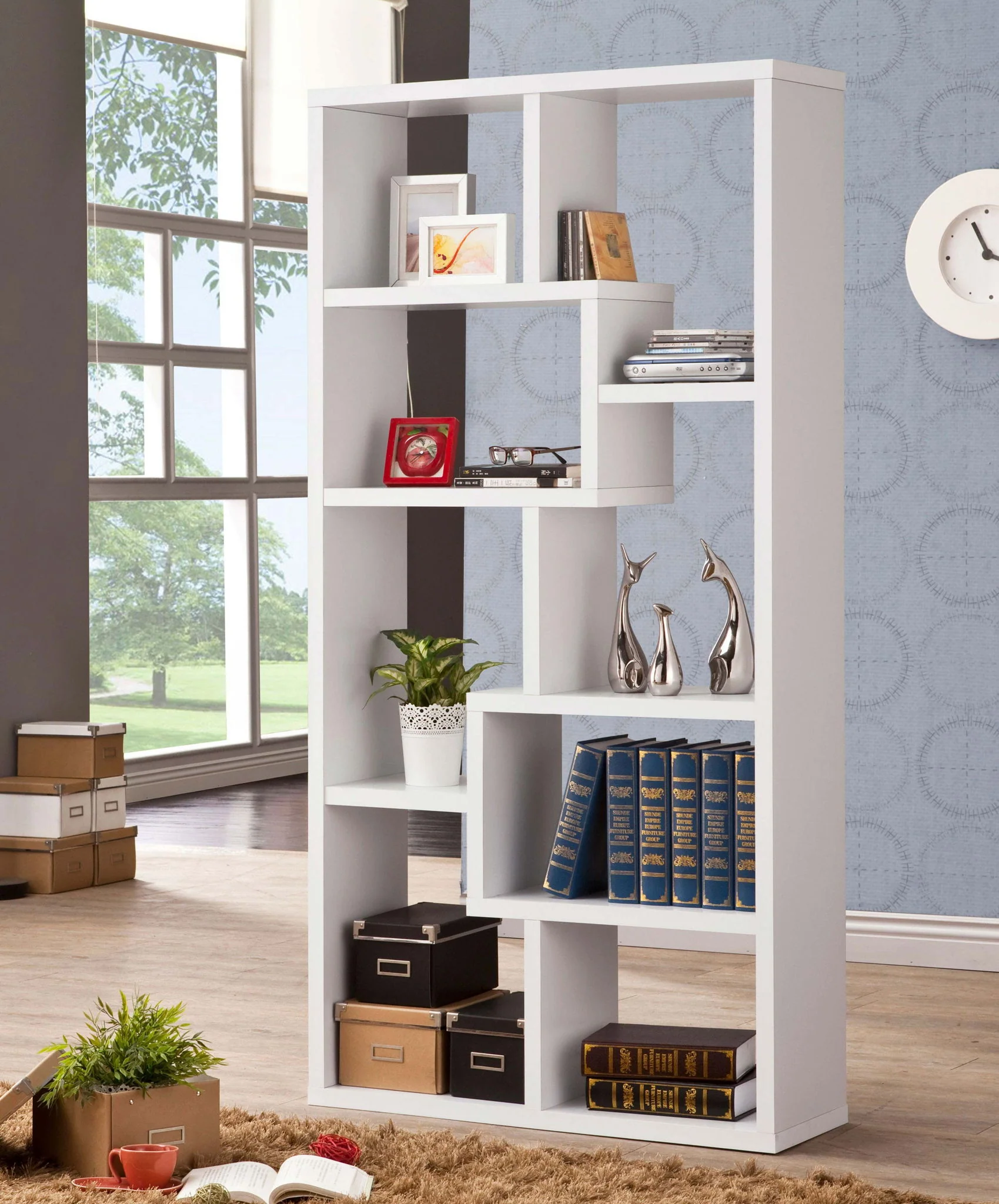 Theo 71-inch 6-shelf Bookshelf White - Image 2