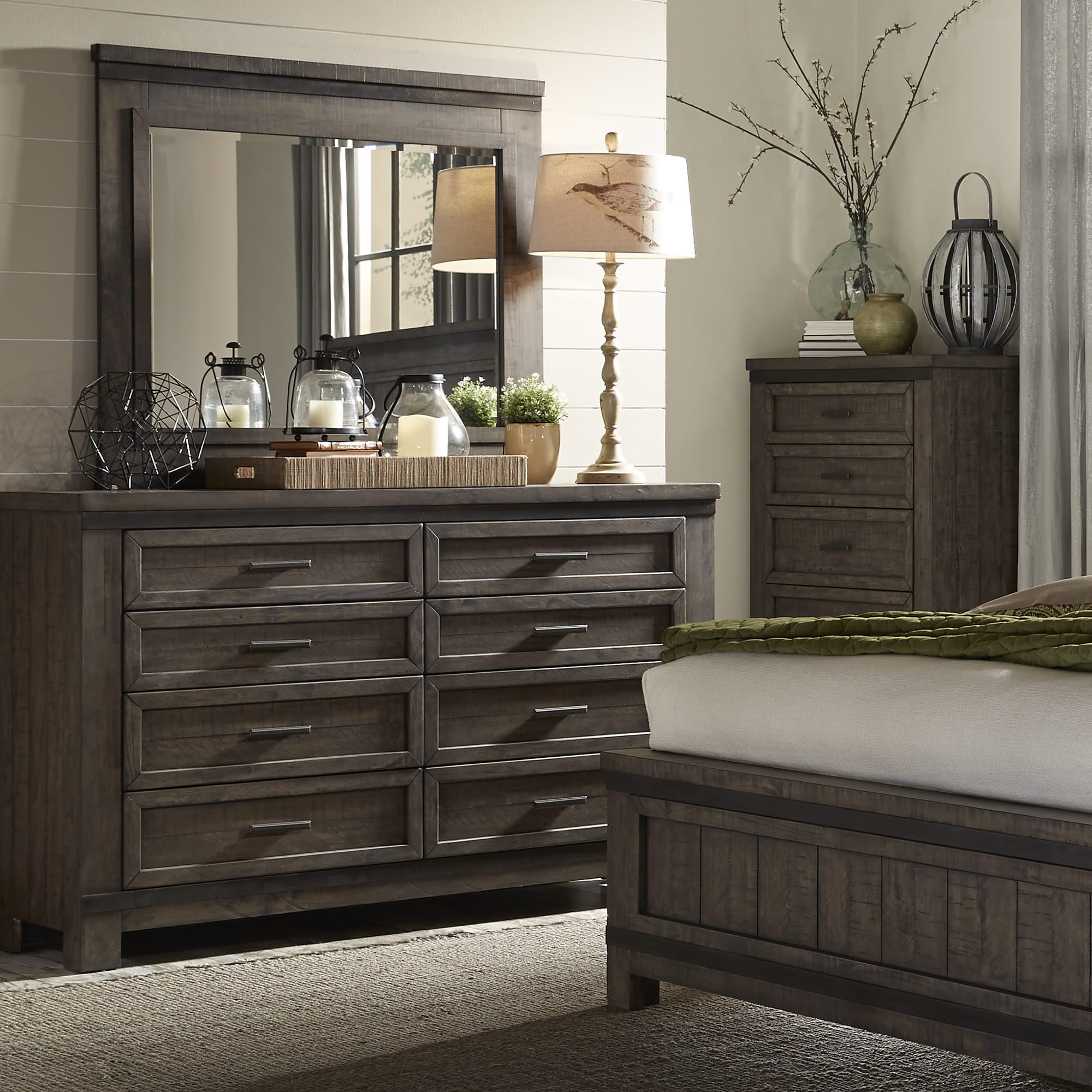 Thornwood Hills - Dresser & Mirror - Rock Beaten Brown - Image 3