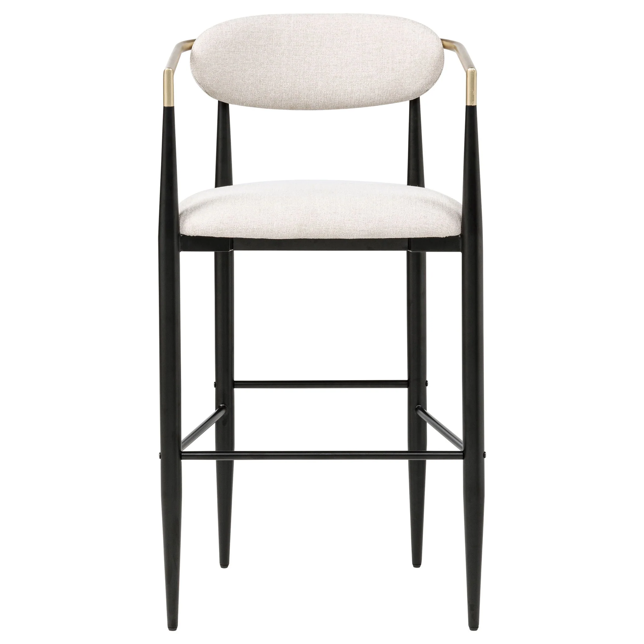 Tina Fabric Upholstered Bar Chair Beige (Set of 2) - Image 4