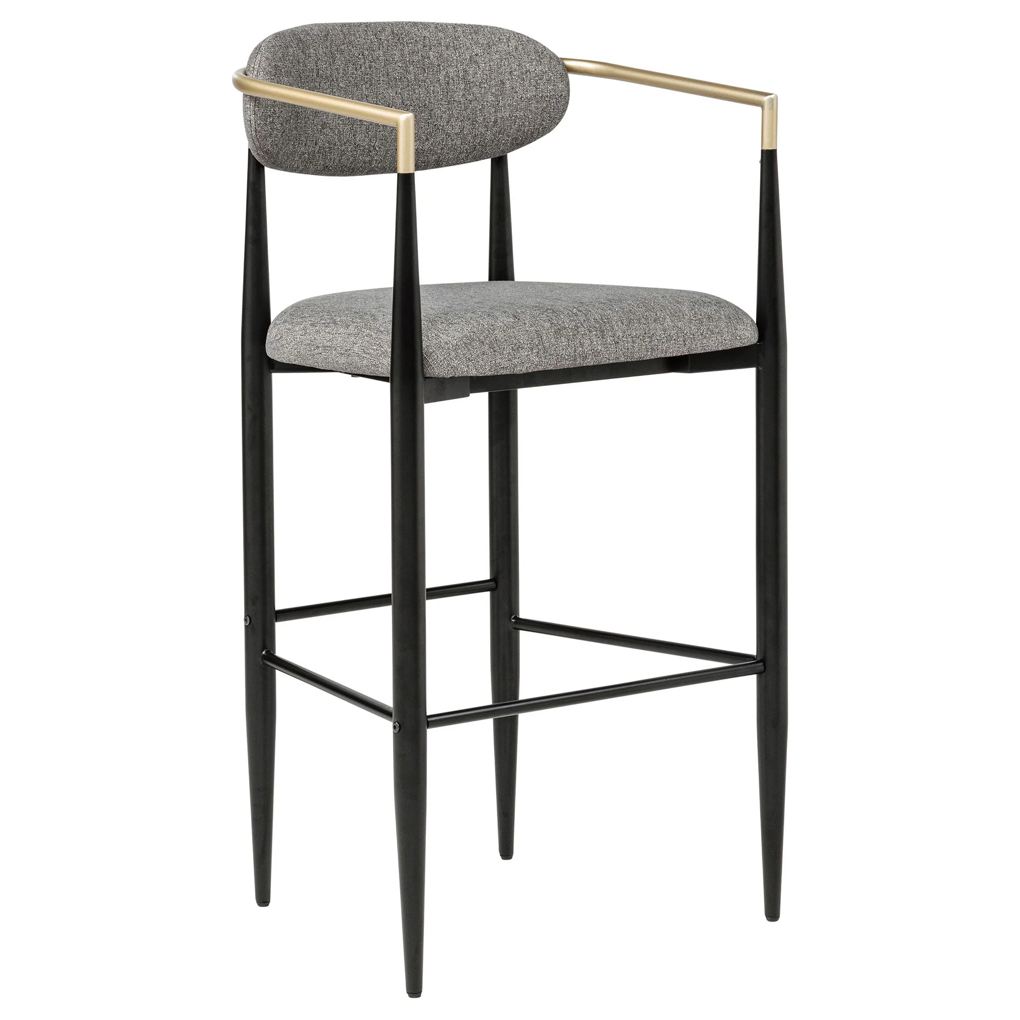 Tina Fabric Upholstered Bar Chair Dark Grey (Set of 2) - Image 4