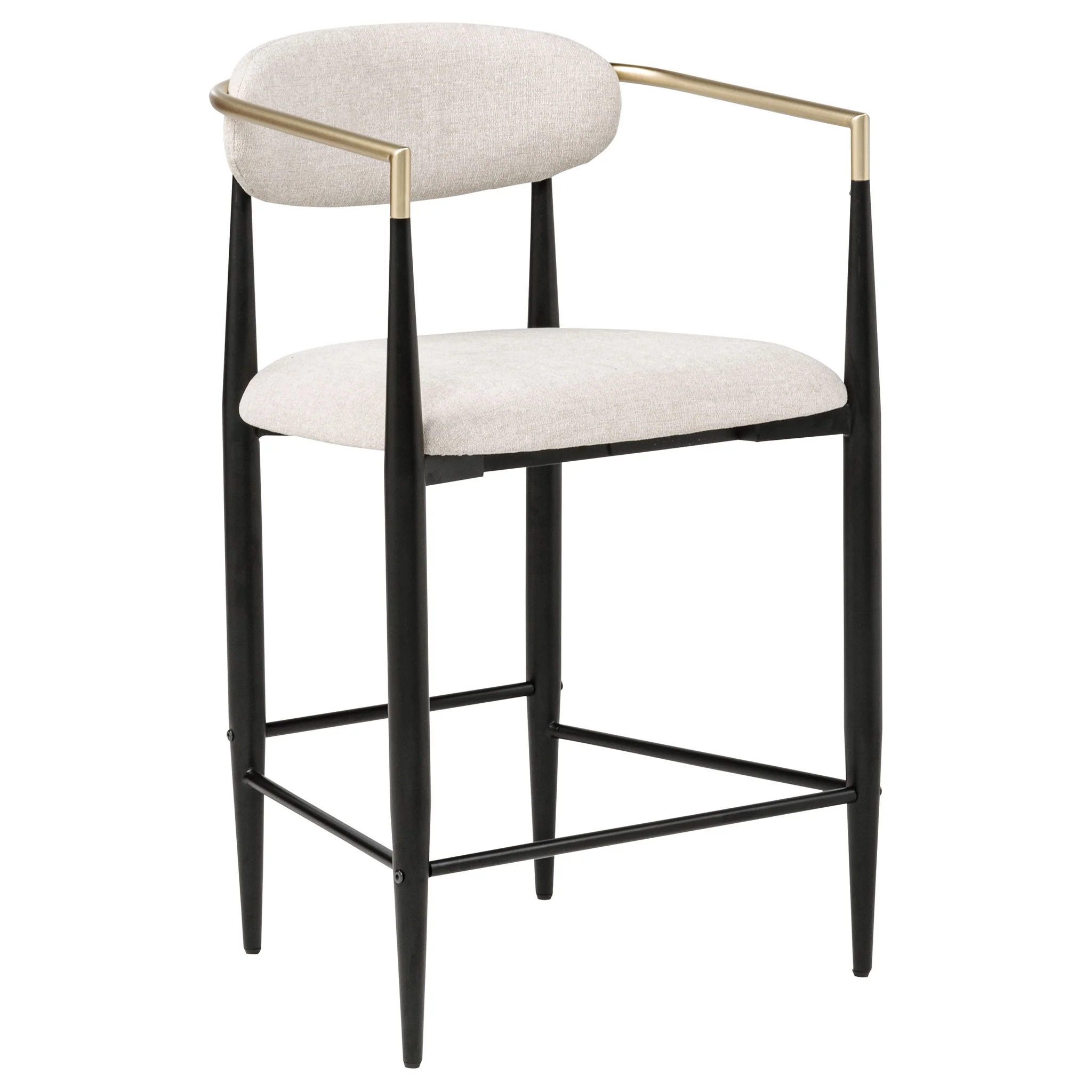 Tina Fabric Upholstered Counter Chair Beige (Set of 2) - Image 2