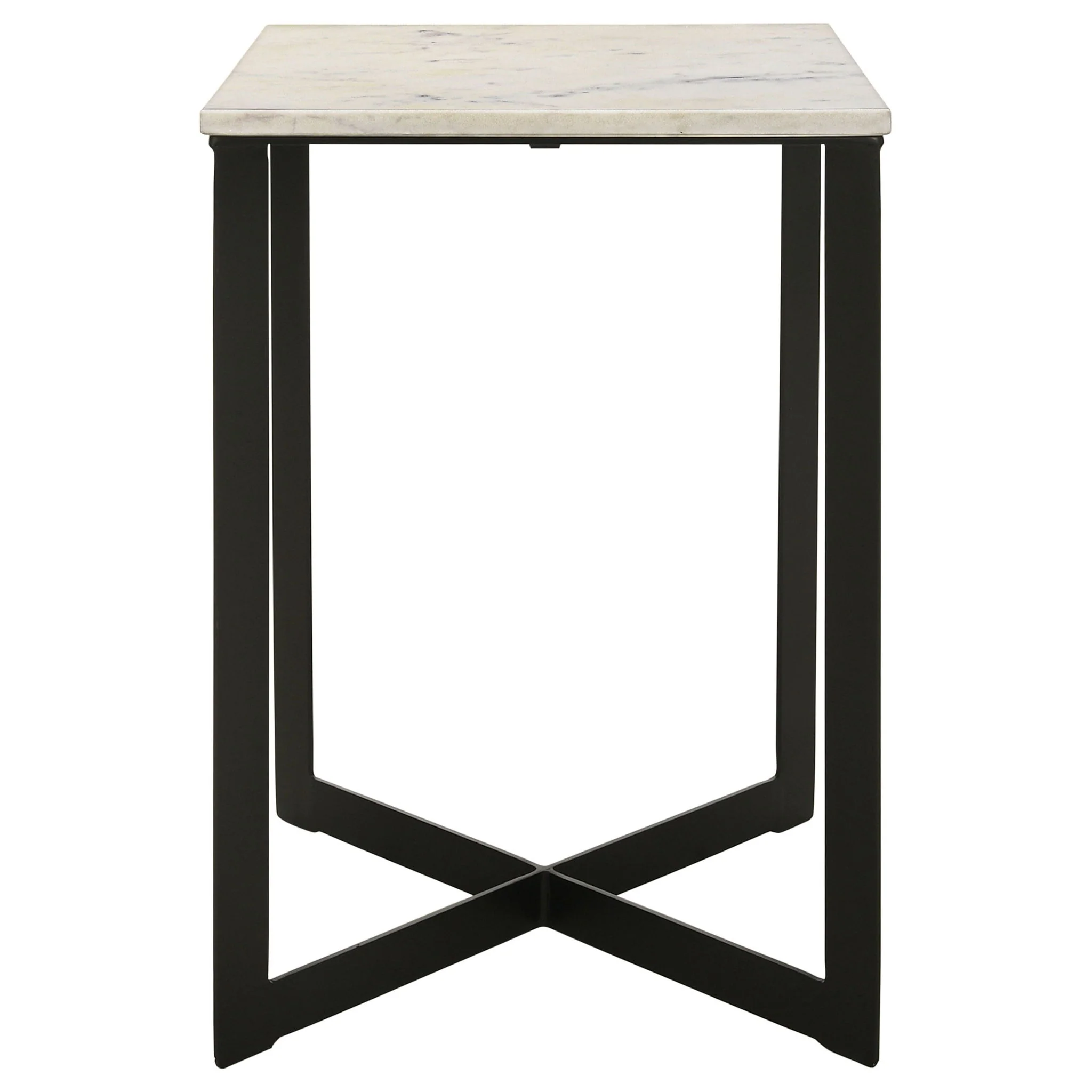 Tobin Square Marble Top End Table White and Black - Image 2