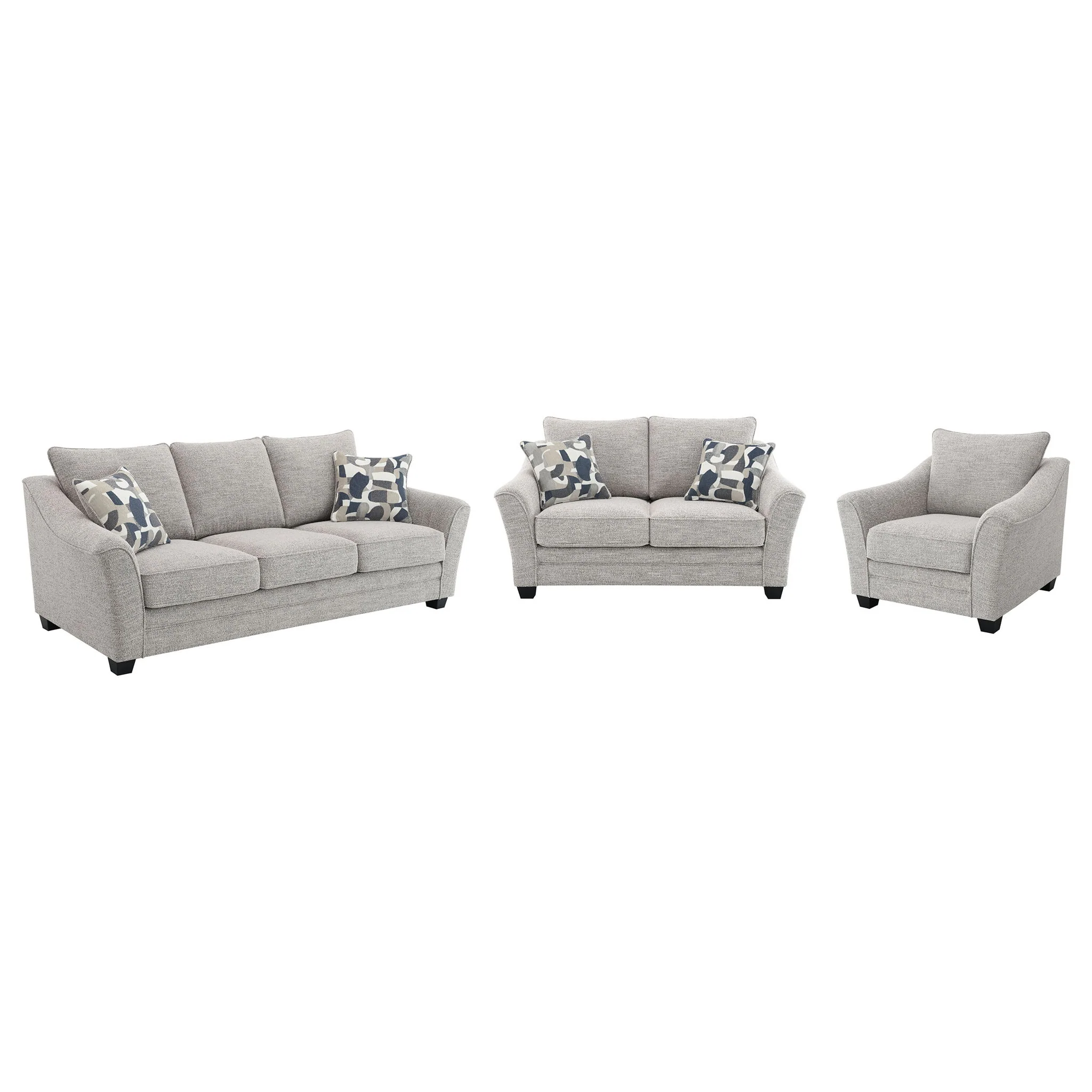 Tomkins 3-piece Boucle Upholstered Sofa Set Light Grey - Image 3