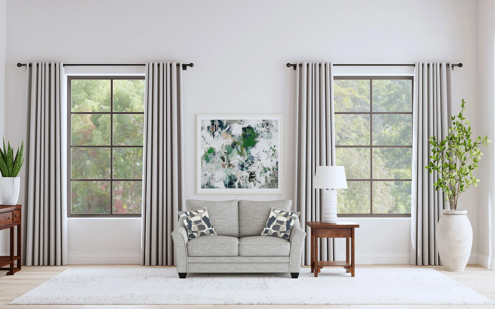 Tomkins Boucle Upholstered Loveseat Light Grey - Image 3