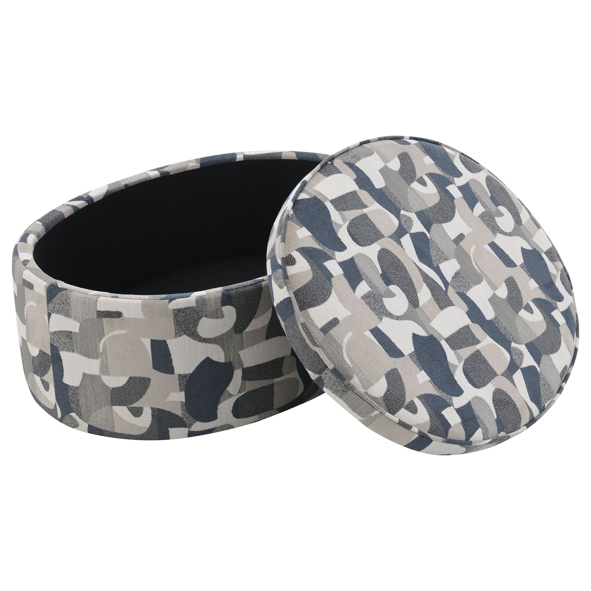 Tomkins Oval Upholstered Storage Ottoman Indigo Blue - Image 3