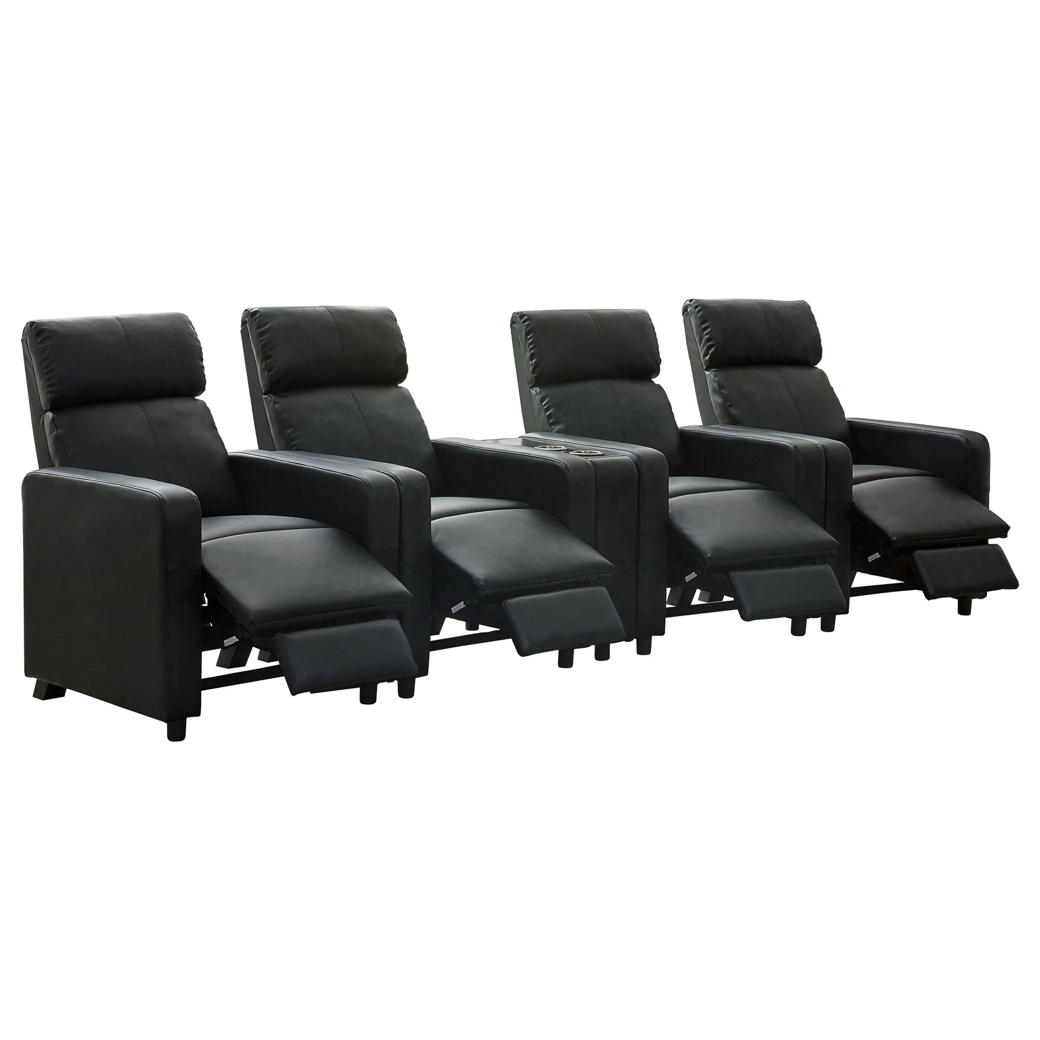 Toohey Upholstered Tufted Recliner Living Room Set Black - Image 2