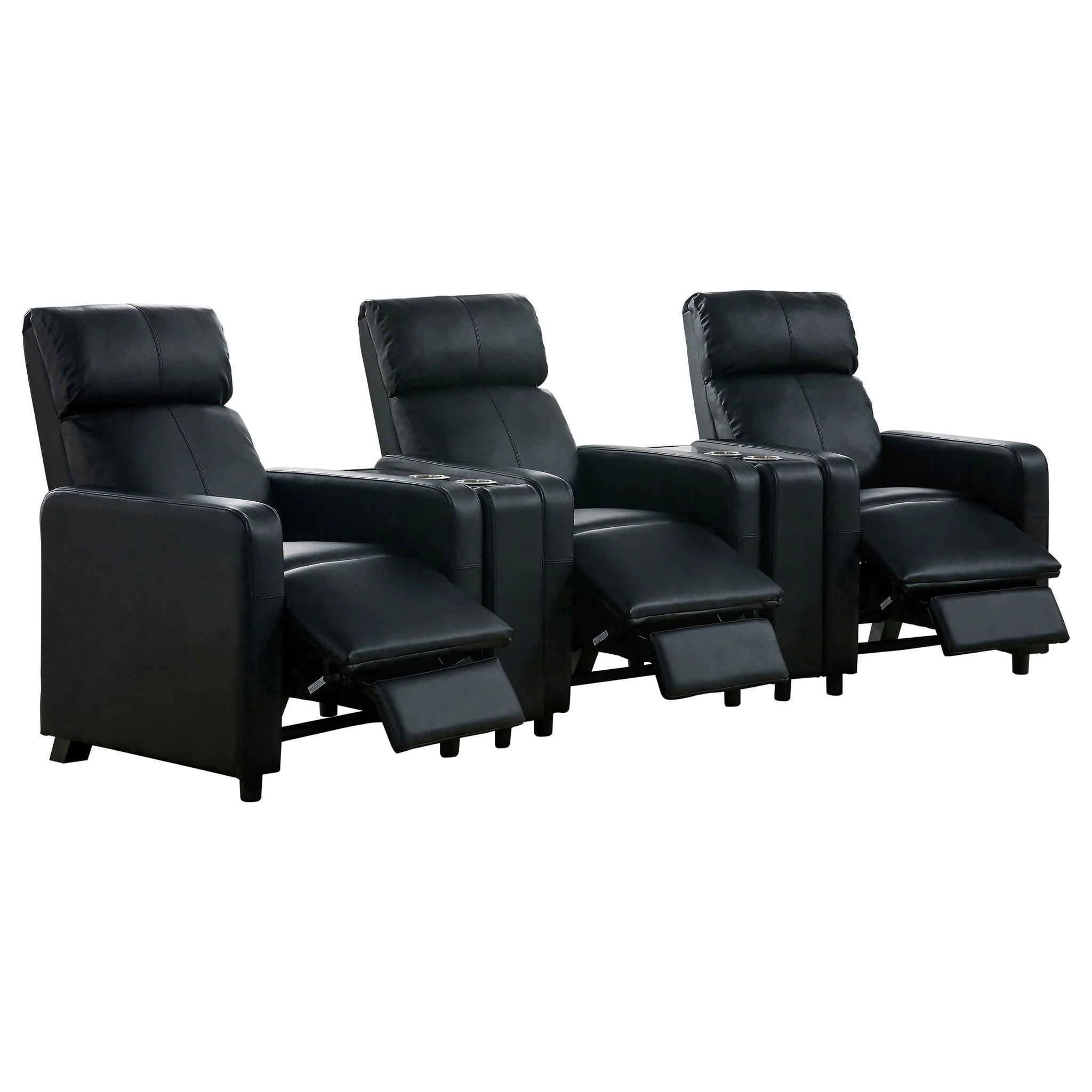 Toohey Upholstered Tufted Recliner Living Room Set Black - Image 2