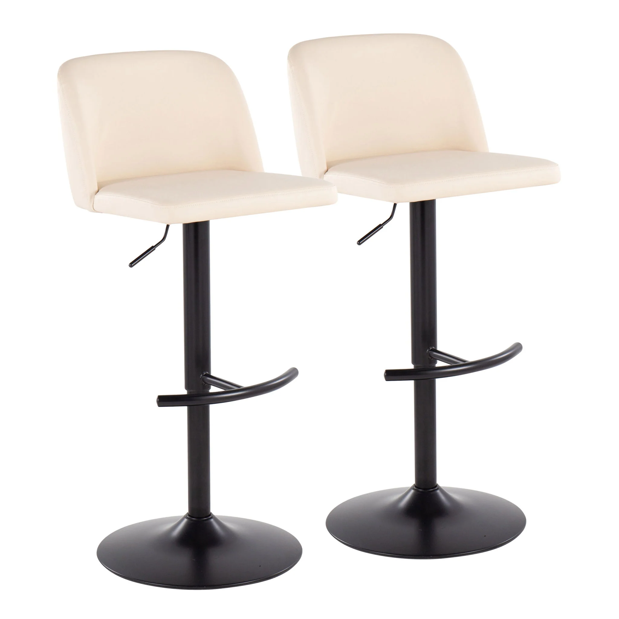 Toriano - Contemporary Adjustable Bar Stool With Rounded T Footrest (Set of 2) - Image 2