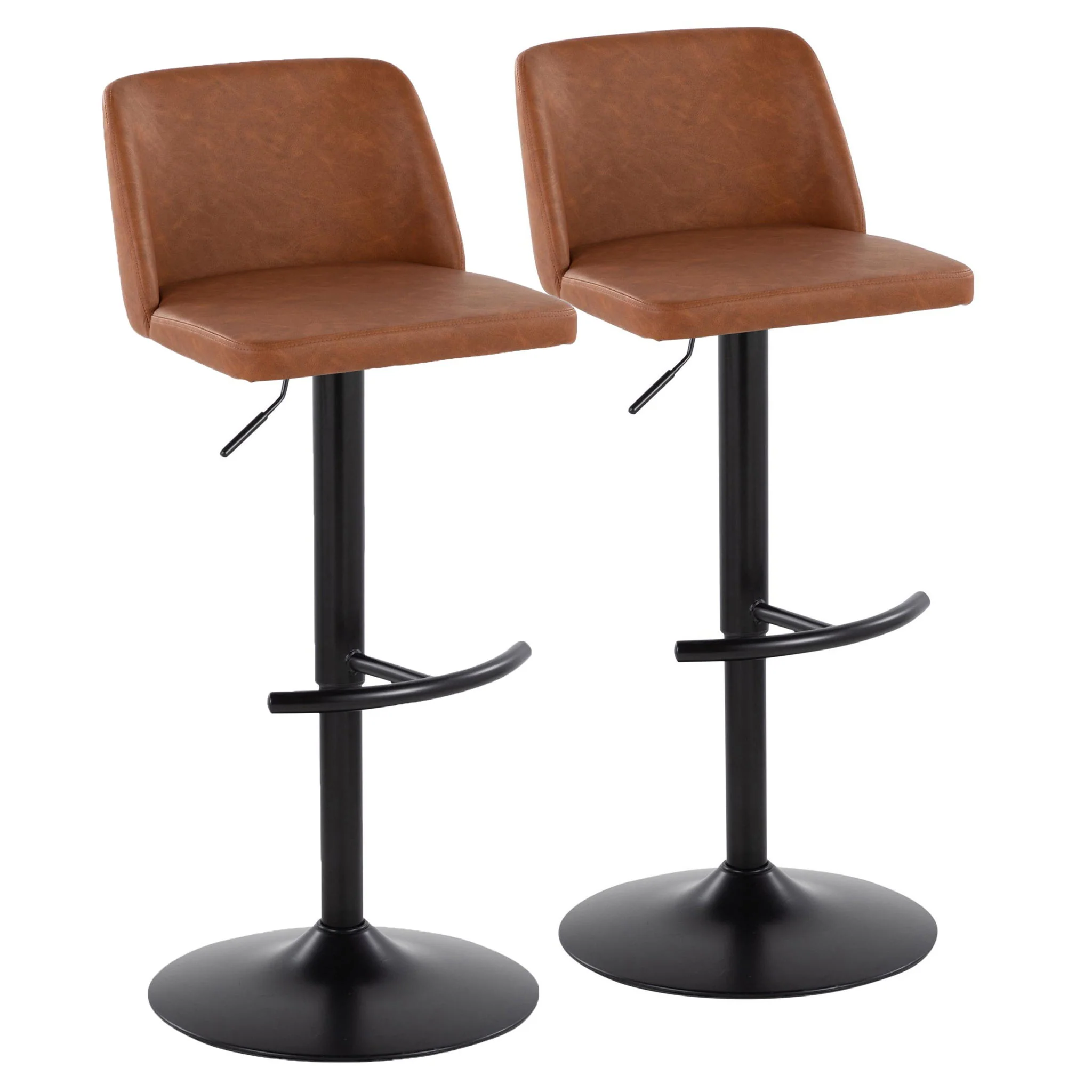 Toriano - Contemporary Adjustable Bar Stool With Rounded T Footrest (Set of 2) - Image 6