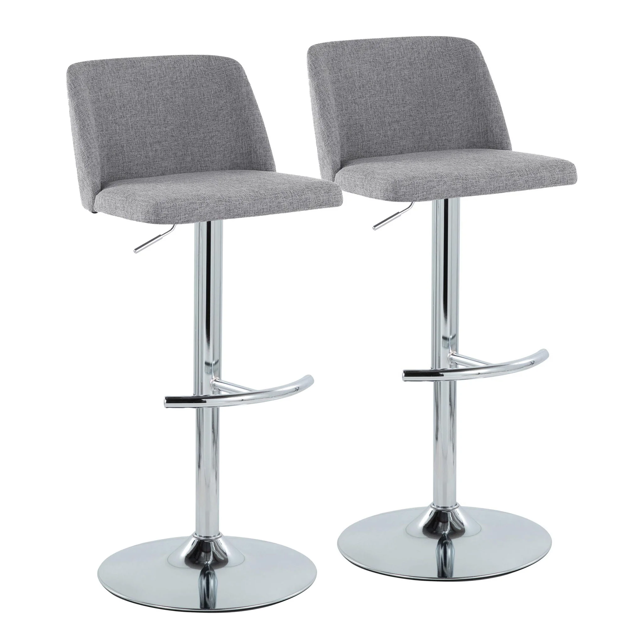 Toriano - Contemporary Adjustable Barstool With Swivel & Rounded T Footrest (Set of 2) - Image 6