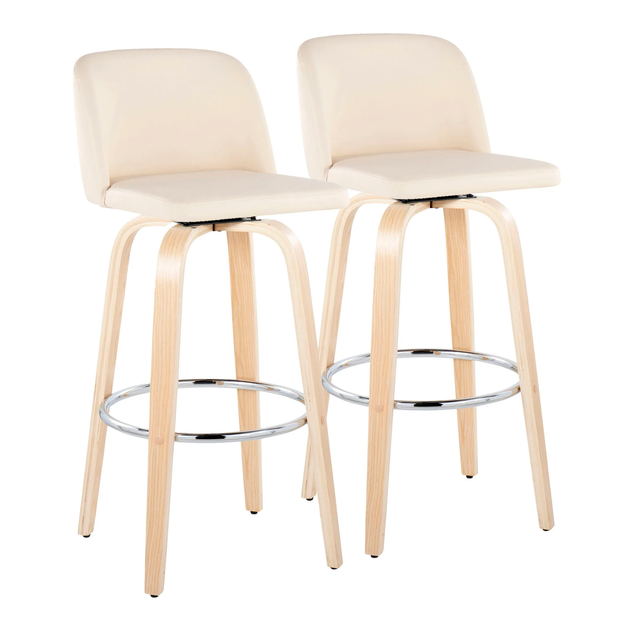 Toriano - Contemporary Fixed Height Barstool & Swivel With Round Footrest (Set of 2) - Image 4