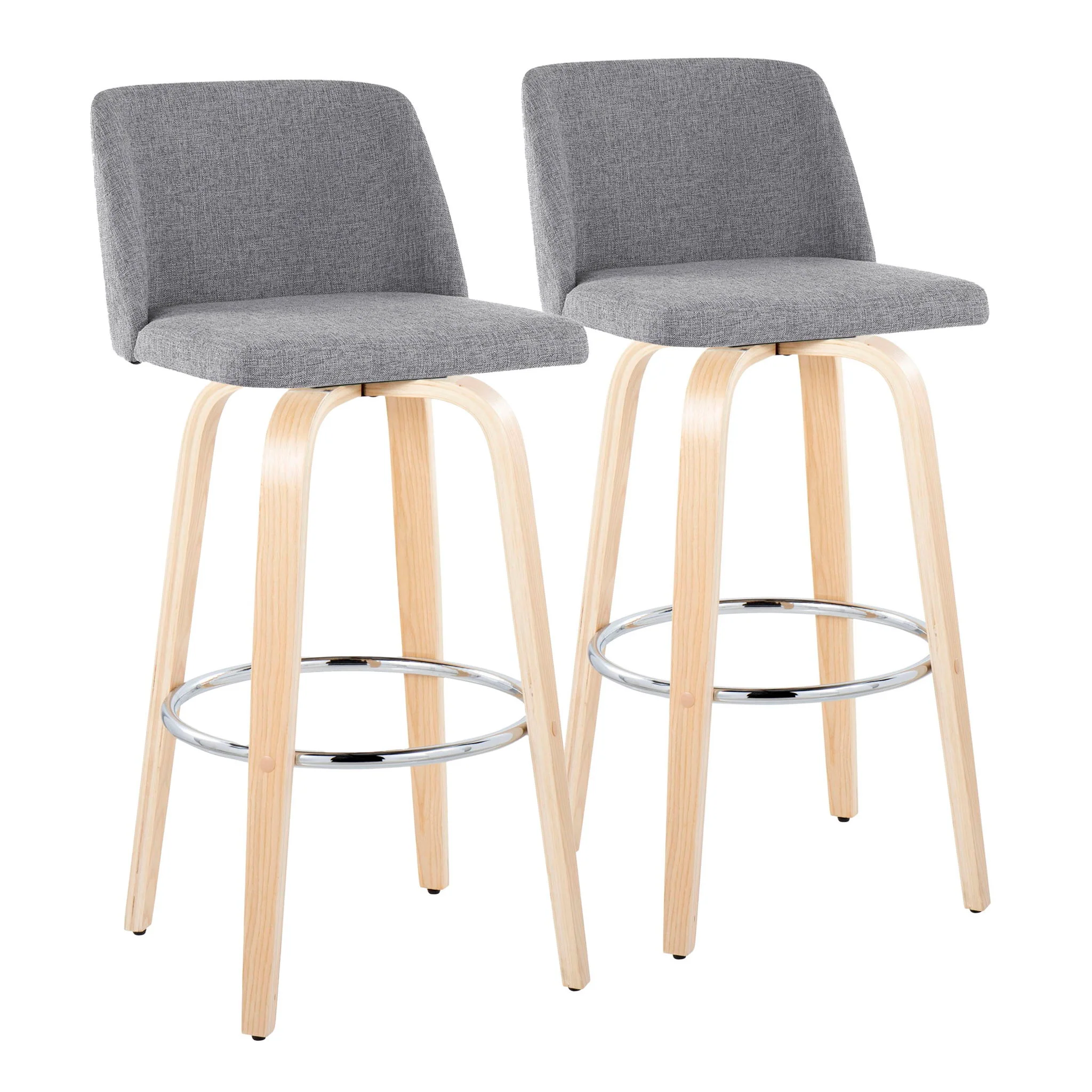 Toriano - Contemporary Fixed Height Barstool & Swivel With Round Footrest (Set of 2) - Image 5