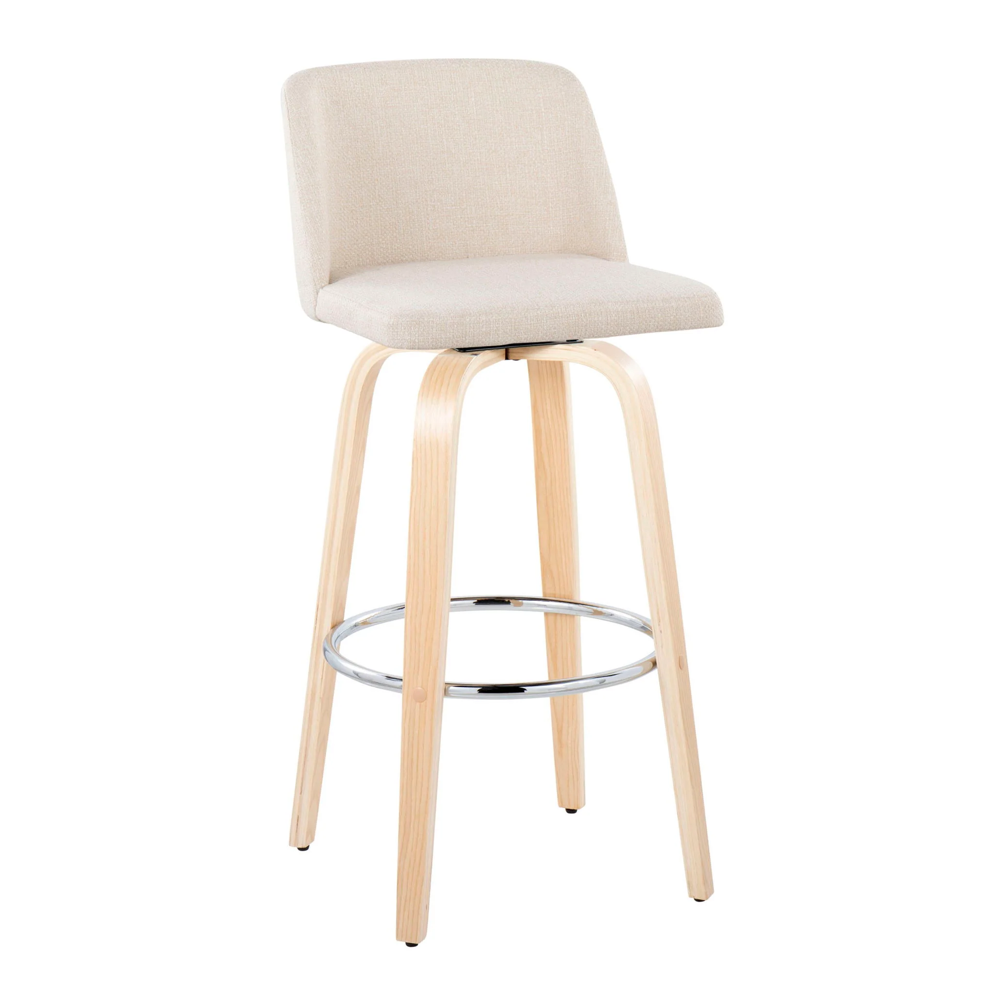 Toriano - Contemporary Fixed Height Barstool & Swivel With Round Footrest (Set of 2) - Image 7