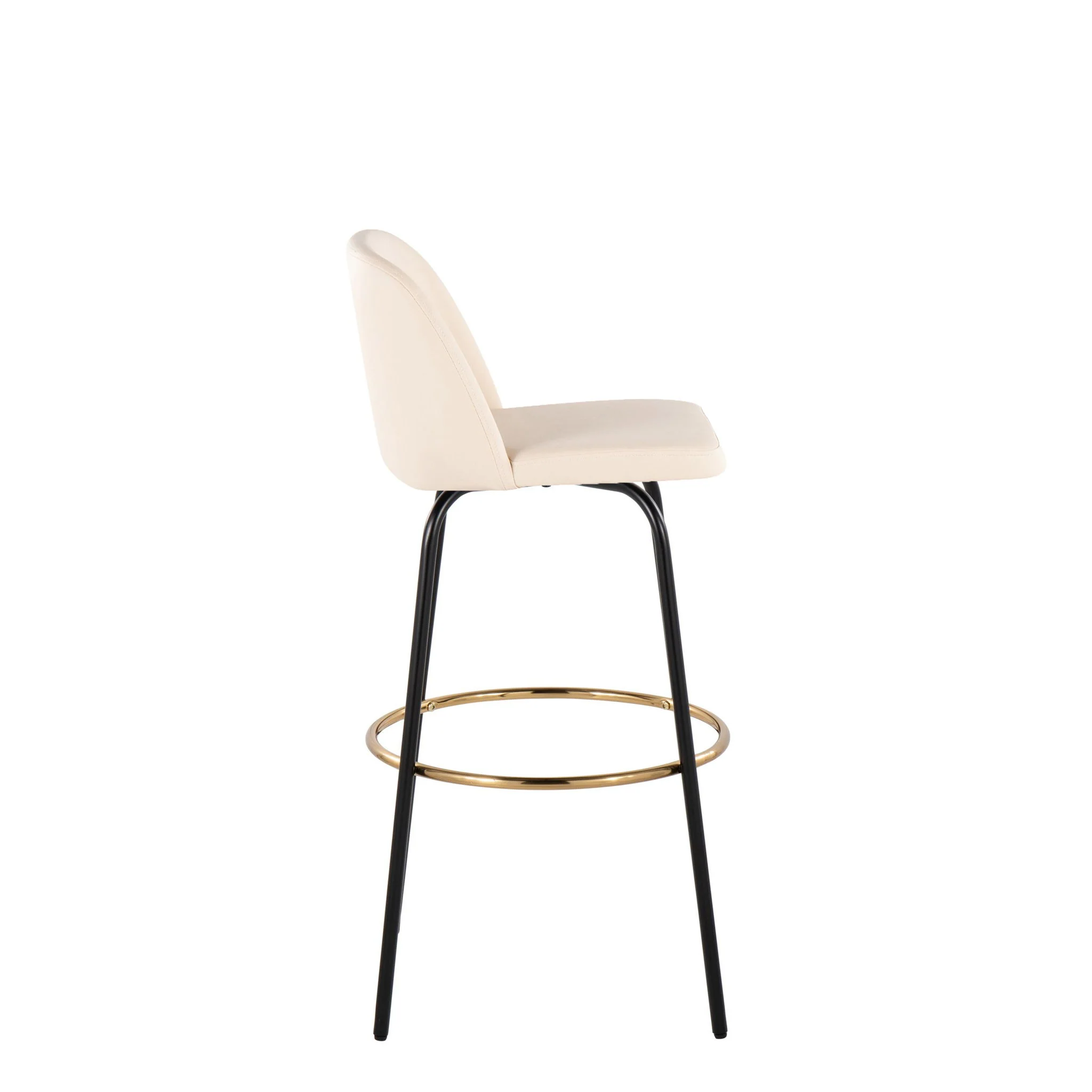 Toriano - Contemporary Fixed Height, Barstool With Swivel & Round Footrest (Set of 2) - Image 7