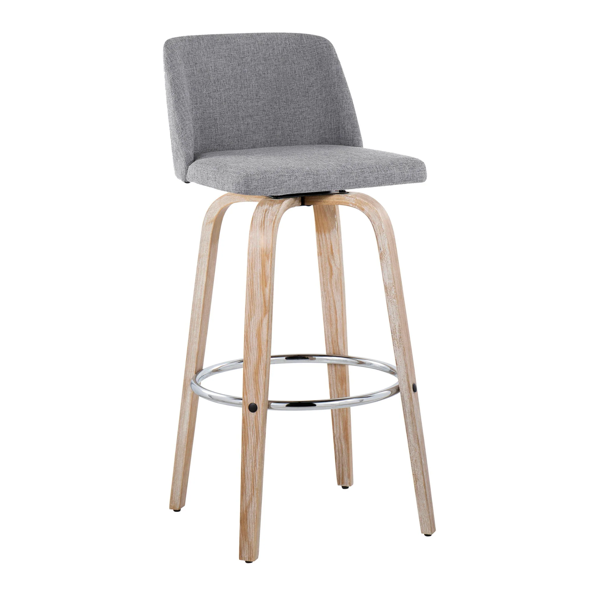 Toriano - Contemporary Fixed Height Barstool With Swivel & Round Footrest (Set of 2) - Image 6