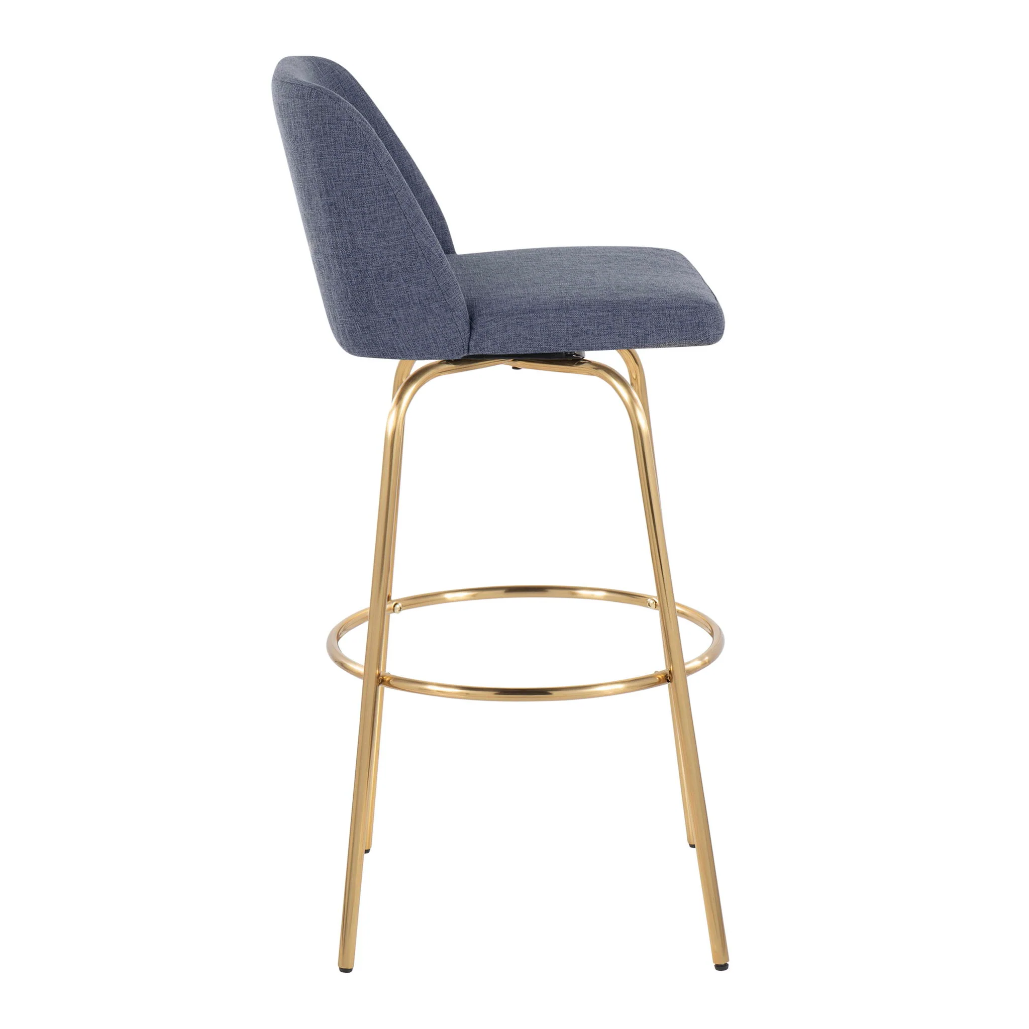 Toriano - Contemporary Fixed Height Barstool With Swivel With Round Footrest (Set of 2) - Image 5