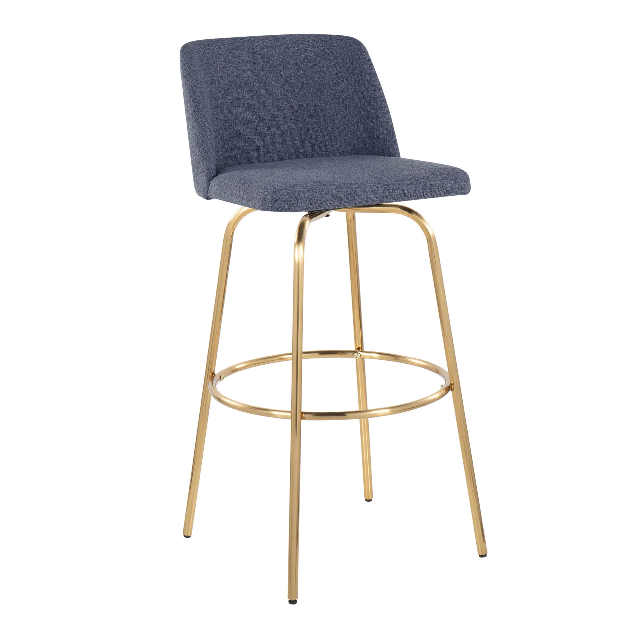 Toriano - Contemporary Fixed Height Barstool With Swivel With Round Footrest (Set of 2) - Image 7