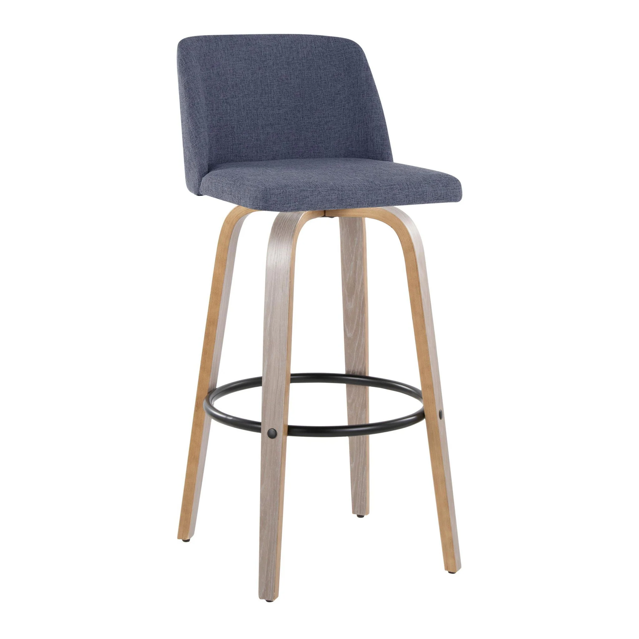 Toriano - Fixed Height Contemporary Barstool With Swivel With Round Footrest (Set of 2) - Image 11