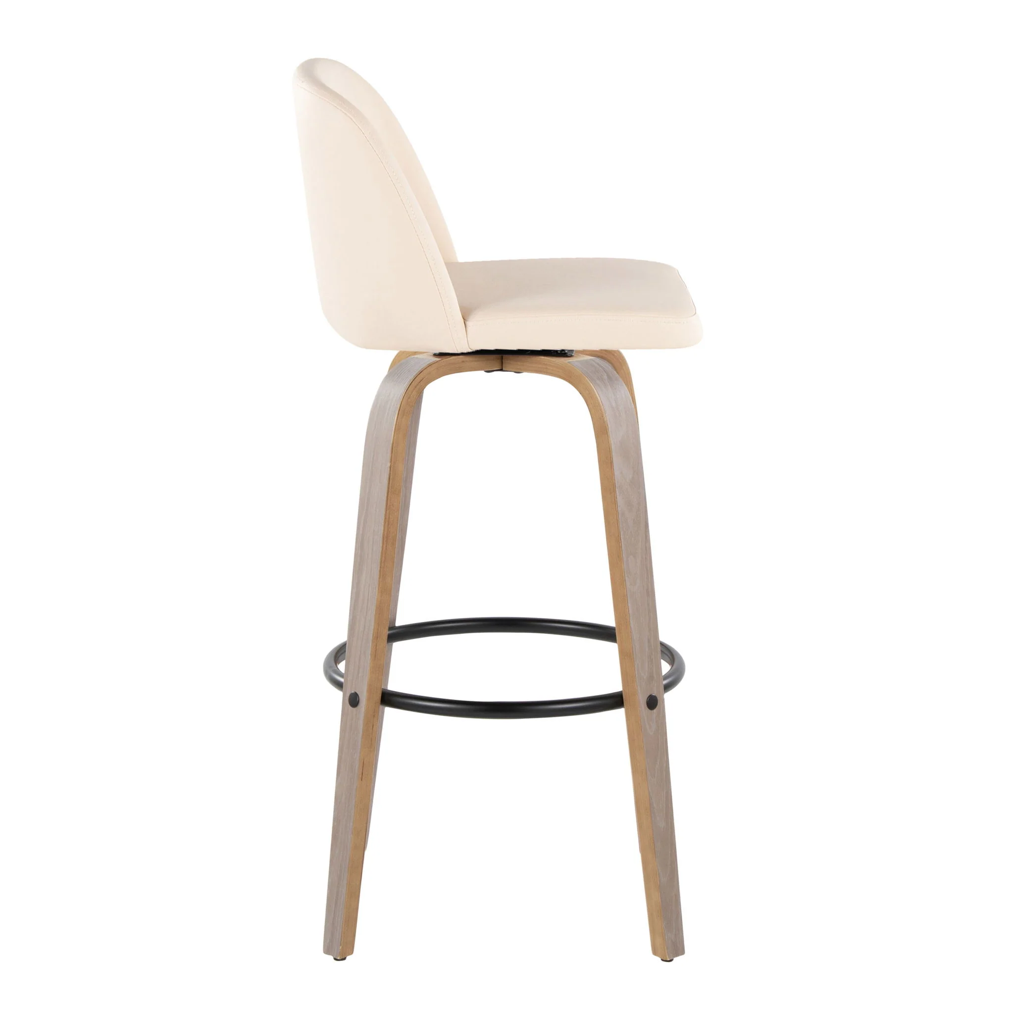 Toriano - Fixed Height Contemporary Barstool With Swivel With Round Footrest (Set of 2) - Image 7