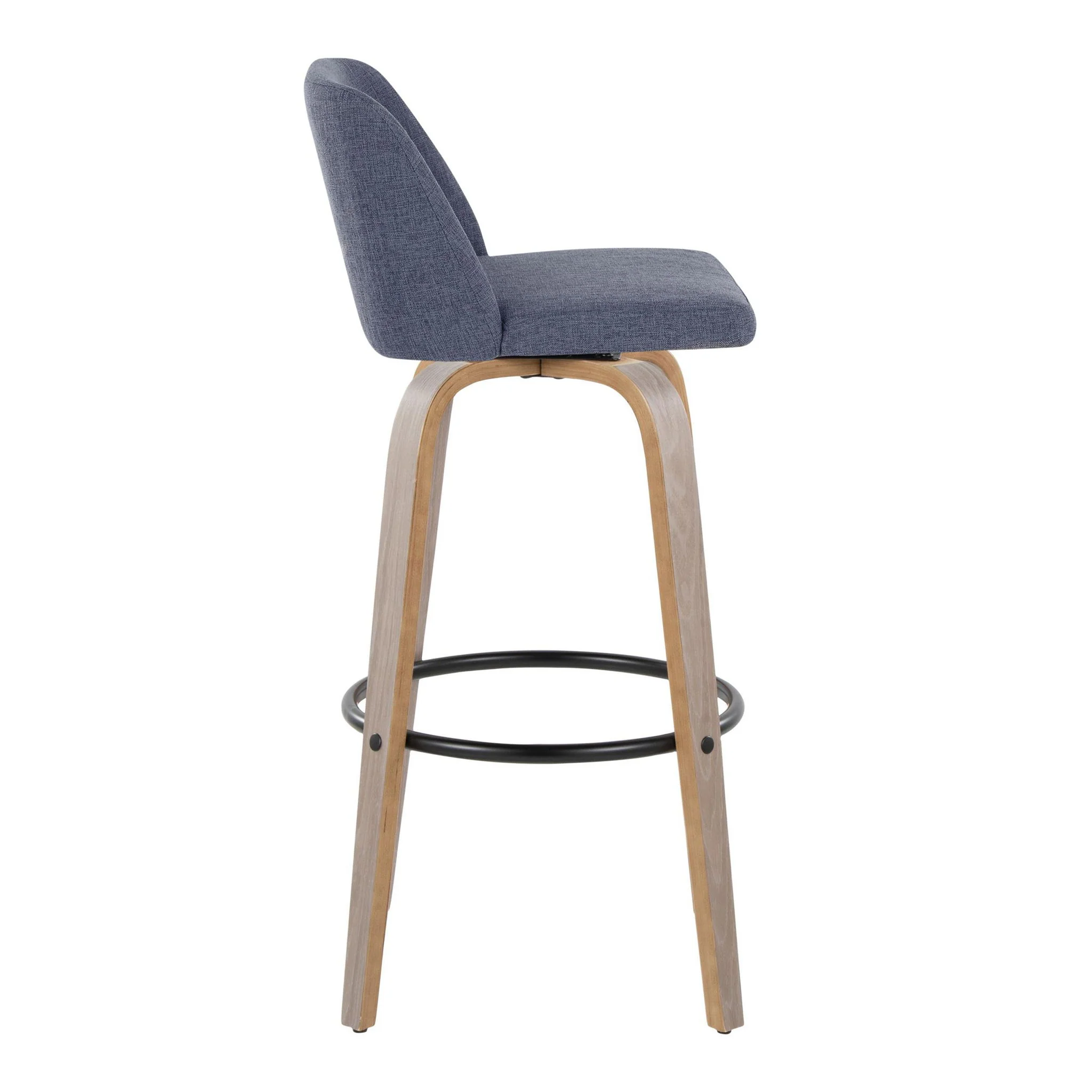 Toriano - Fixed Height Contemporary Barstool With Swivel With Round Footrest (Set of 2) - Image 8