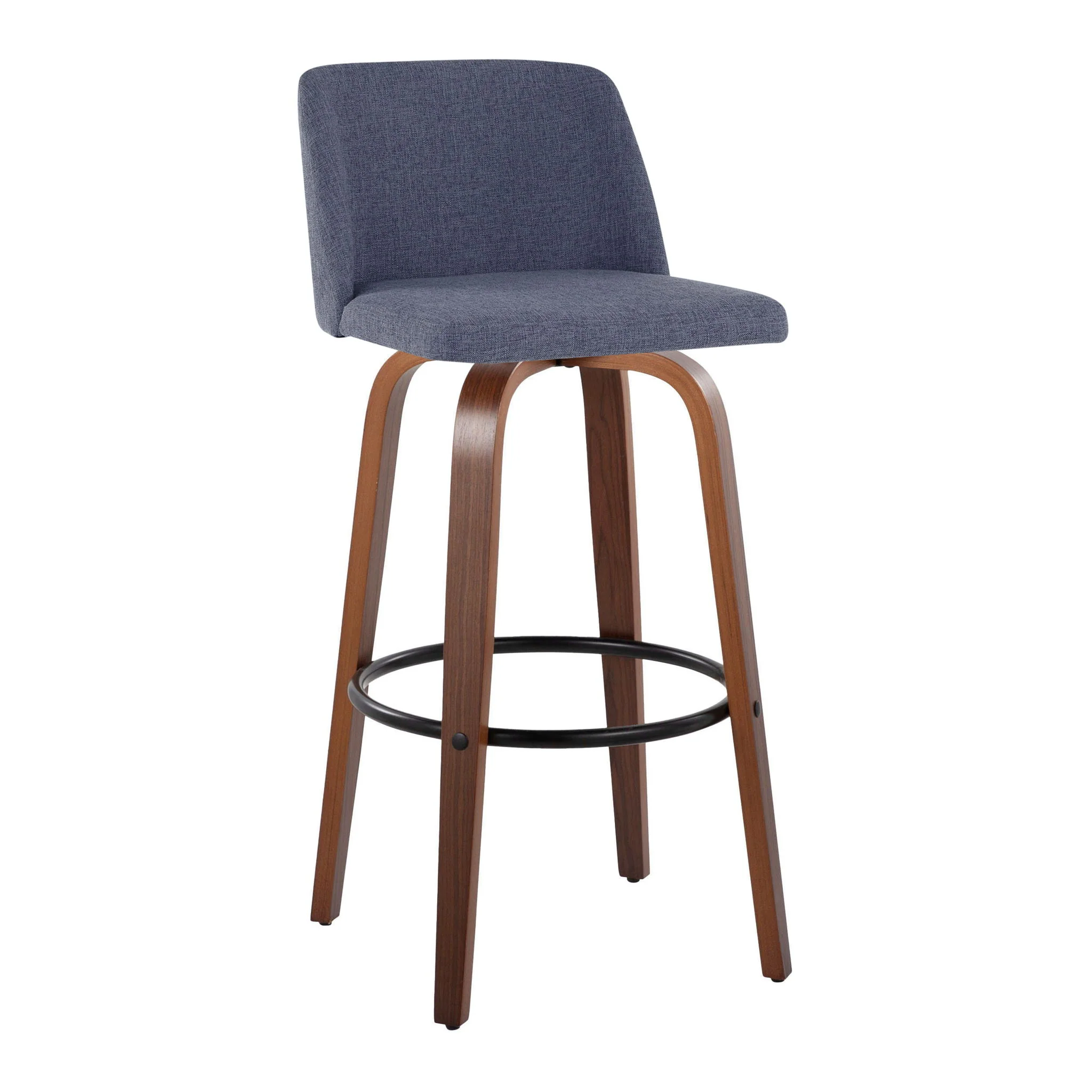 Toriano - Mid Century Modern Fixed Height Barstool Swivel And Round Footrest (Set of 2) - Image 14