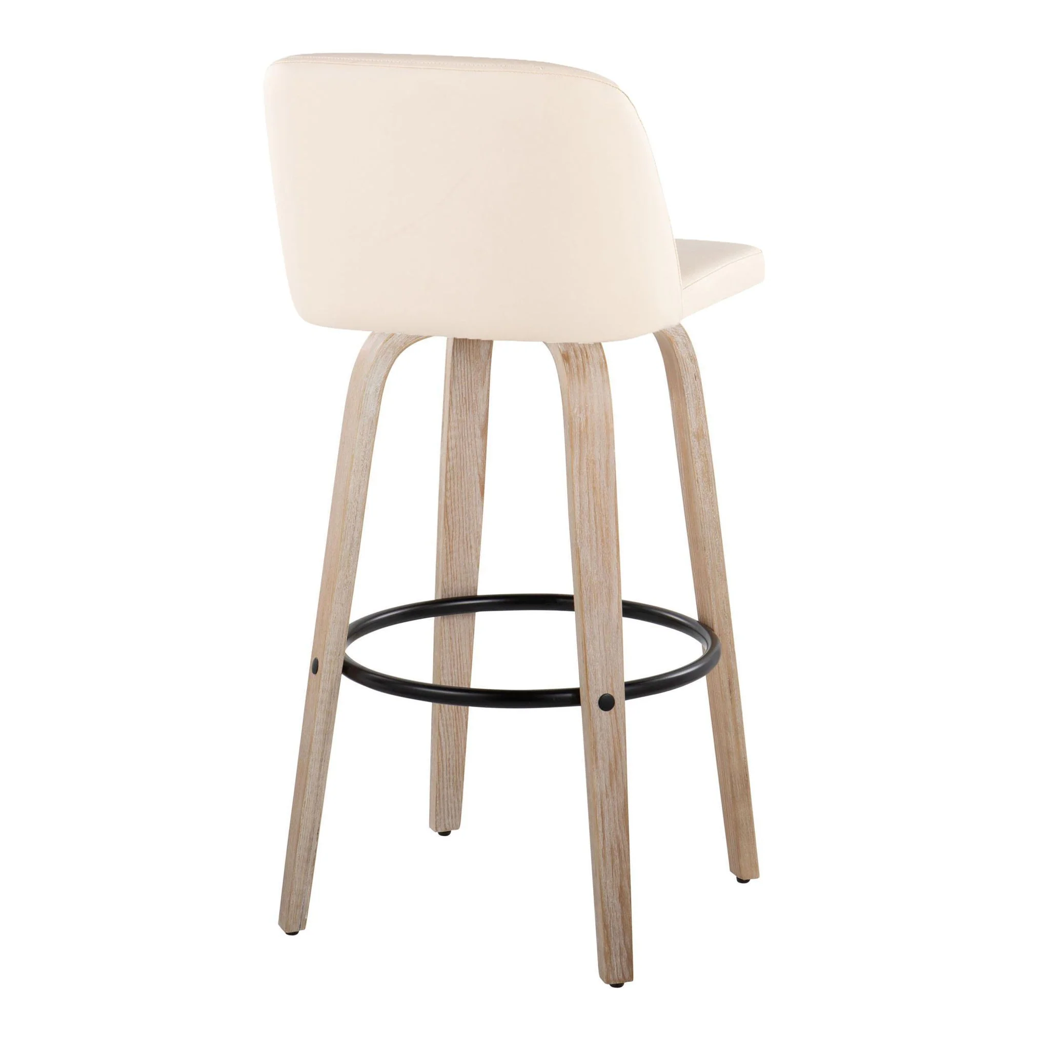 Toriano - Mid-Century Modern Fixed Height BarStool With Round Footrest (Set of 2) - Image 7