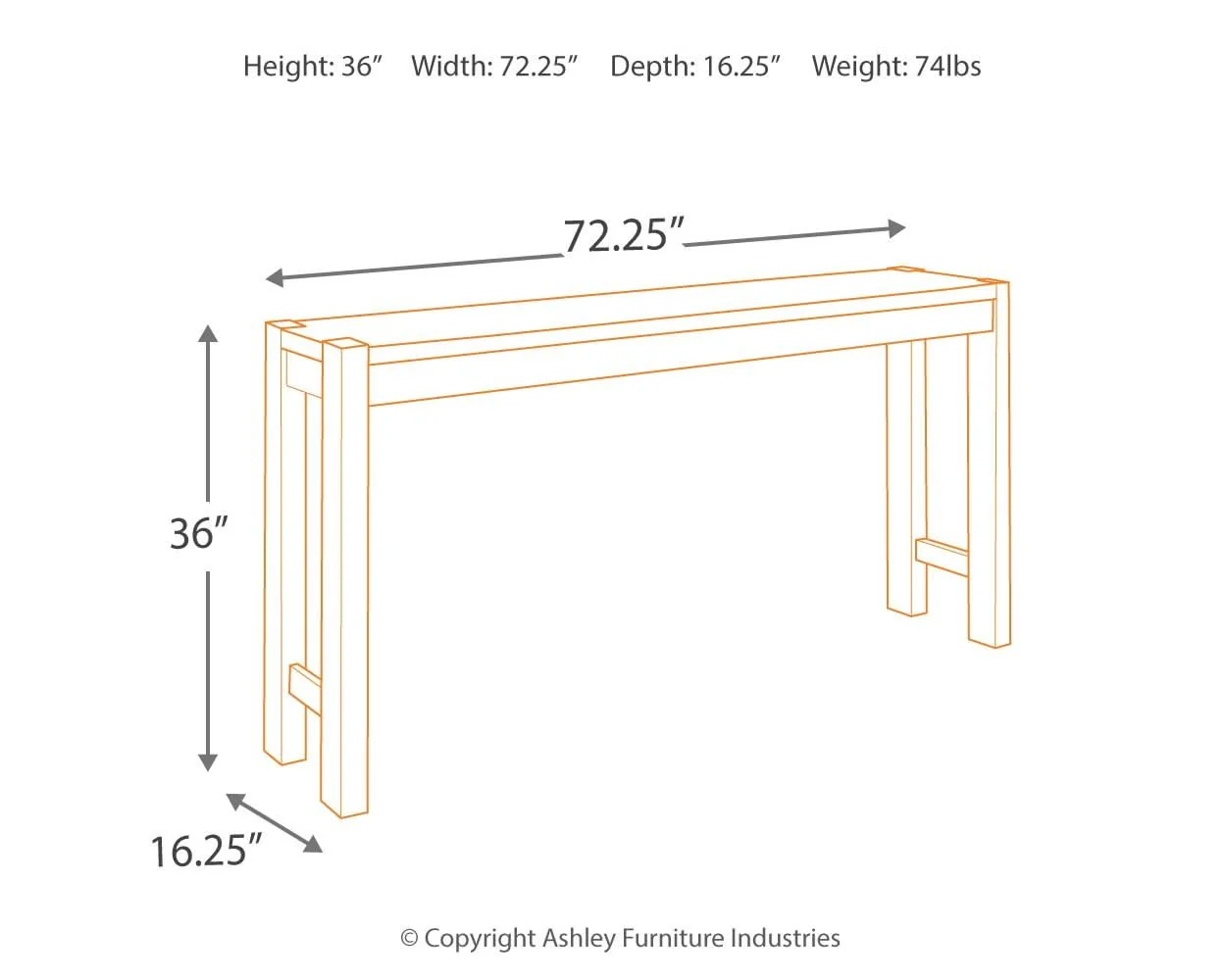 Torjin - Long Counter Table - Dark Brown - Image 4