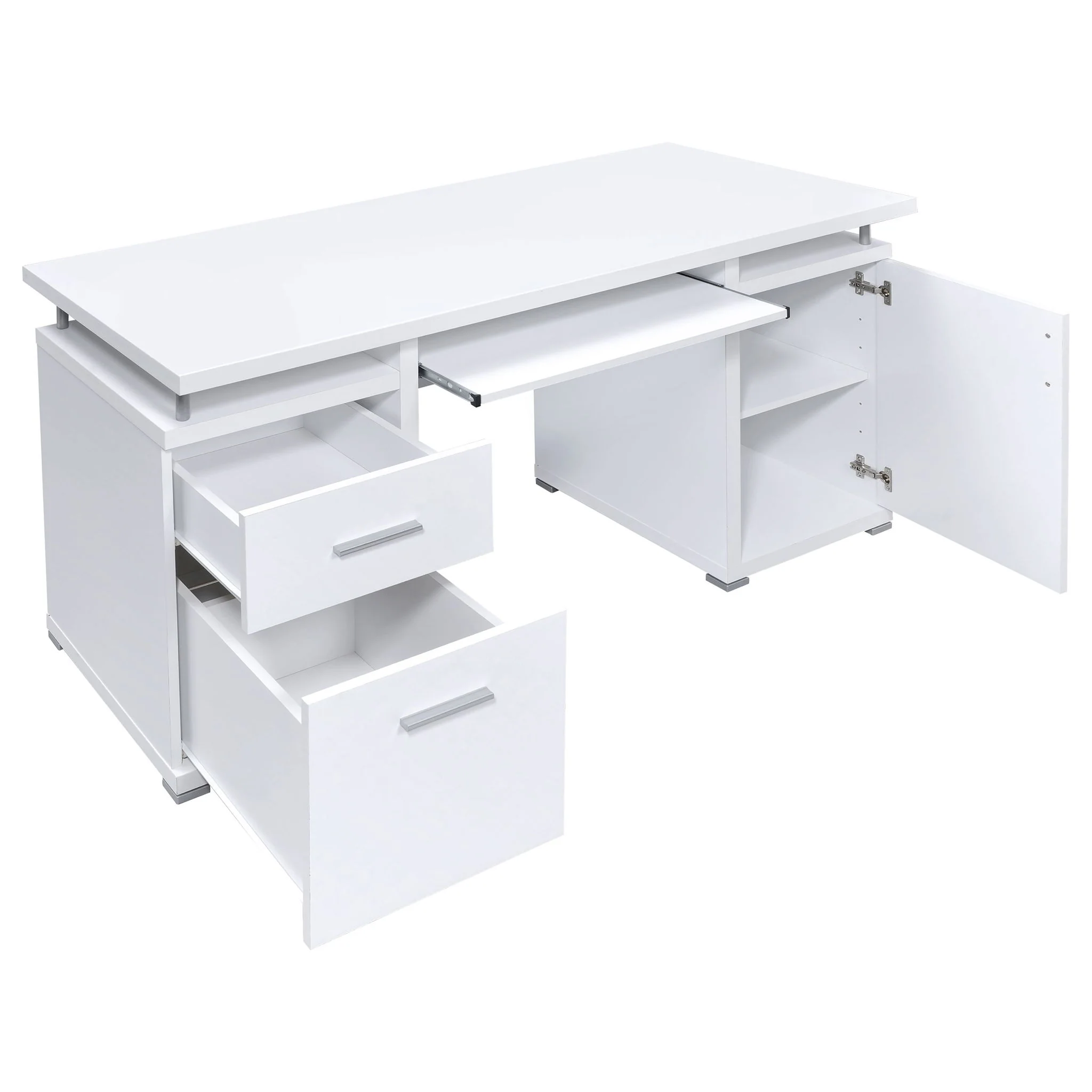 Tracy 55-inch 2-drawer Office Computer Desk White - Image 3