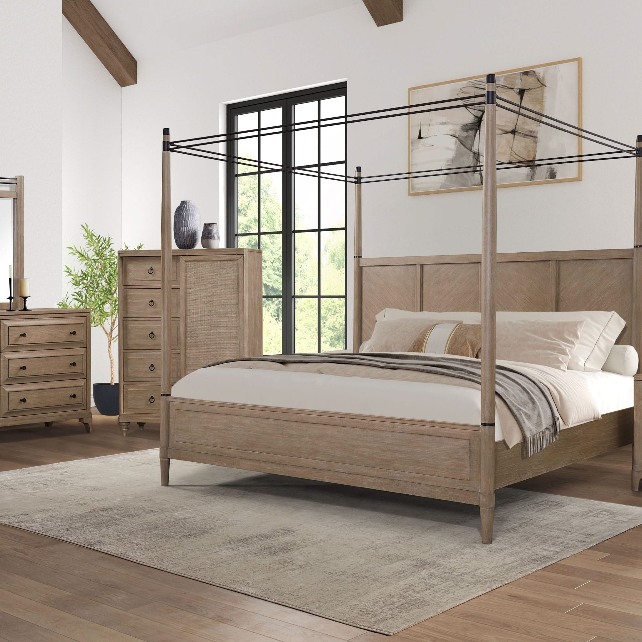 Transitional Styling Canopy Bed - Image 3