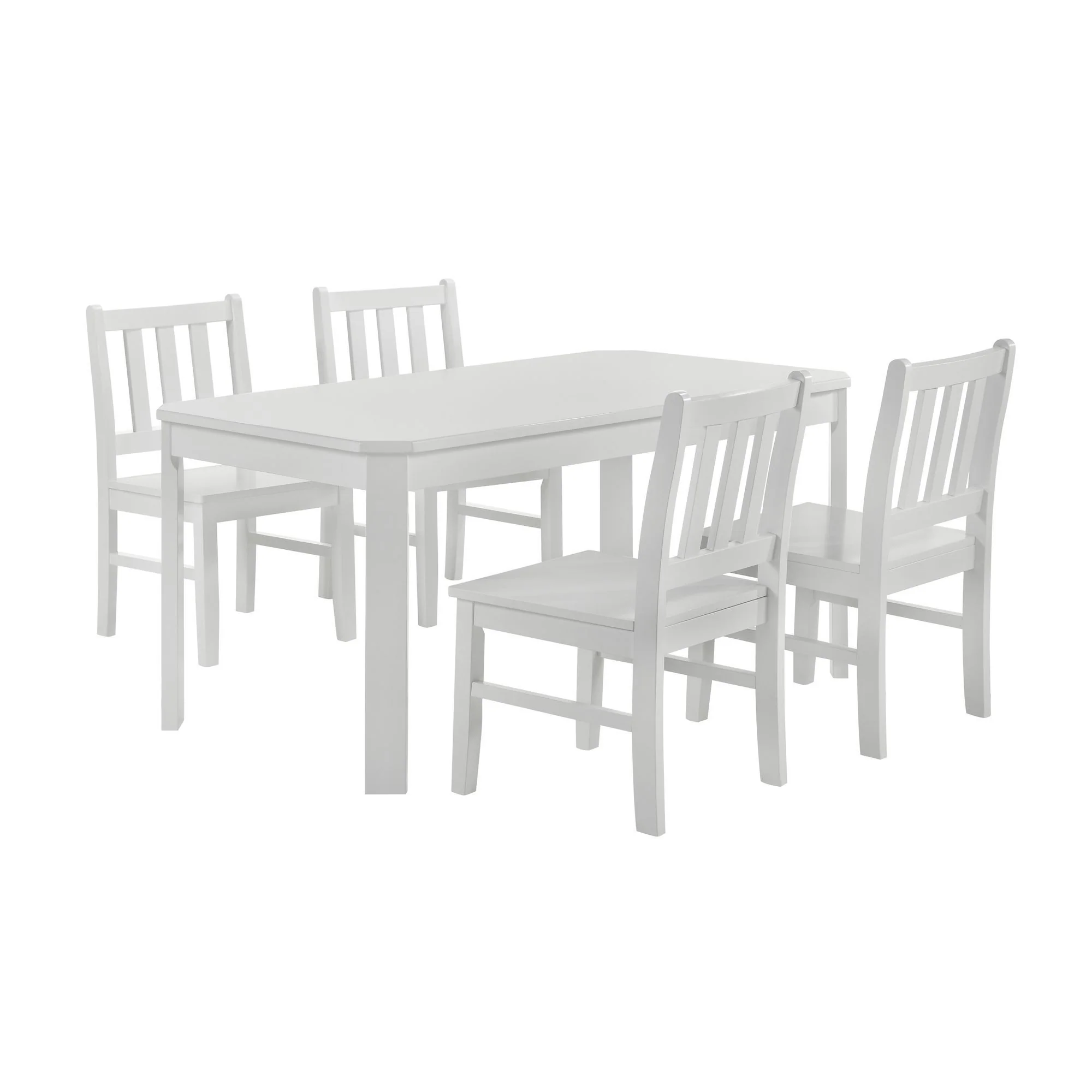 Travis Youth - 5 Piece Dining Set With Table And 4 Chairs - White
