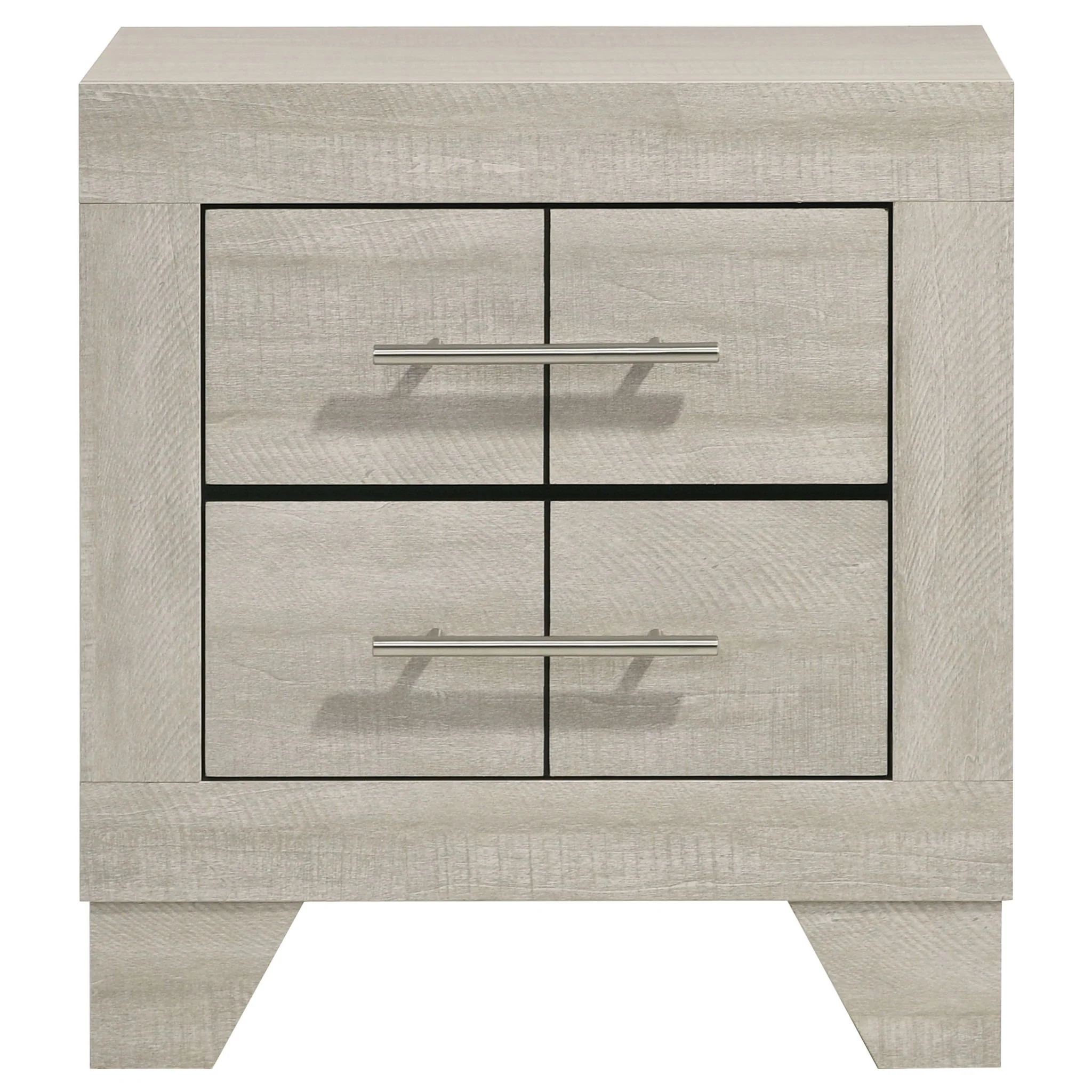 Trenton 2-drawer Nightstand Bedside Table Rustic Cream - Image 4