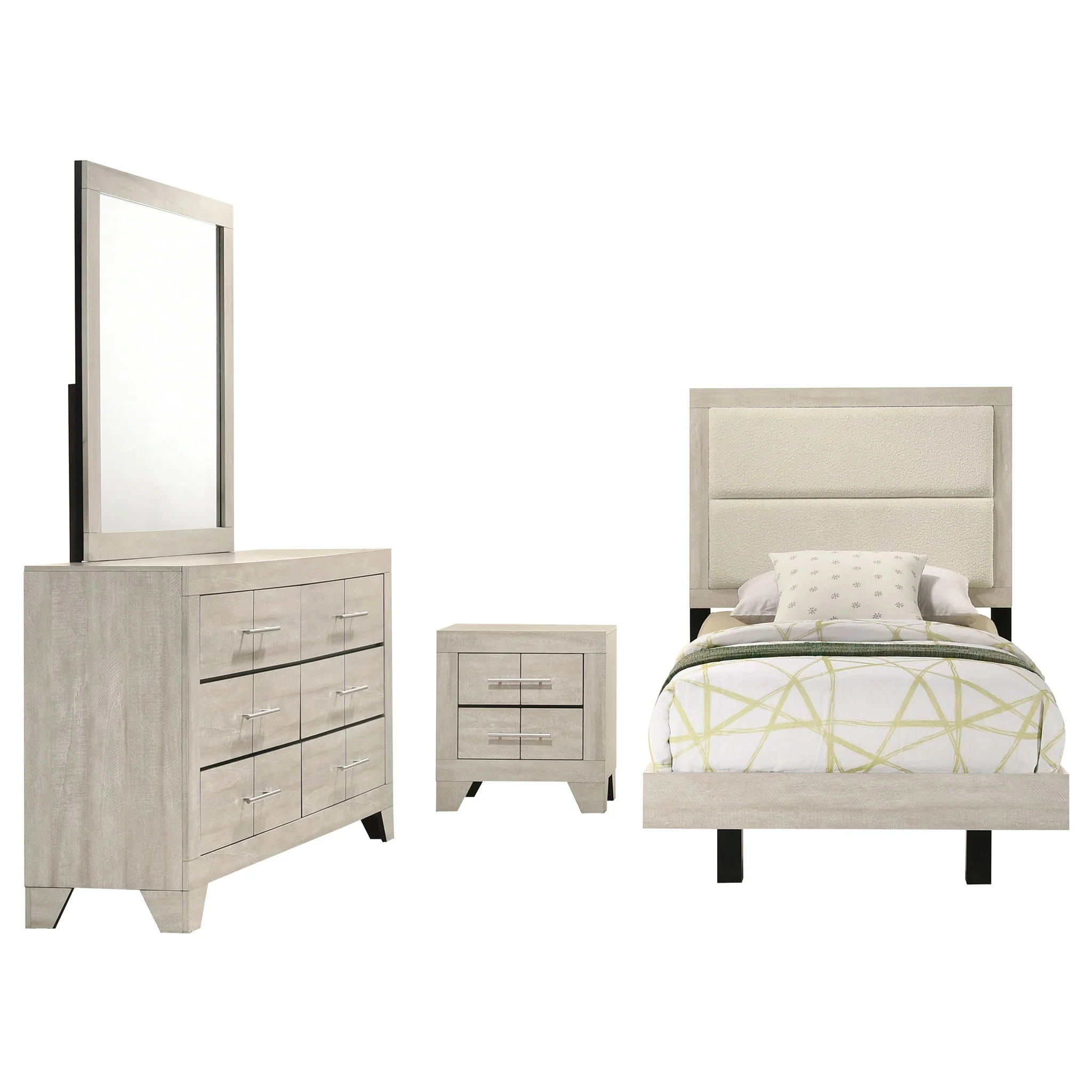 Trenton 4-piece Twin Bedroom Set Rustic Cream - Image 4