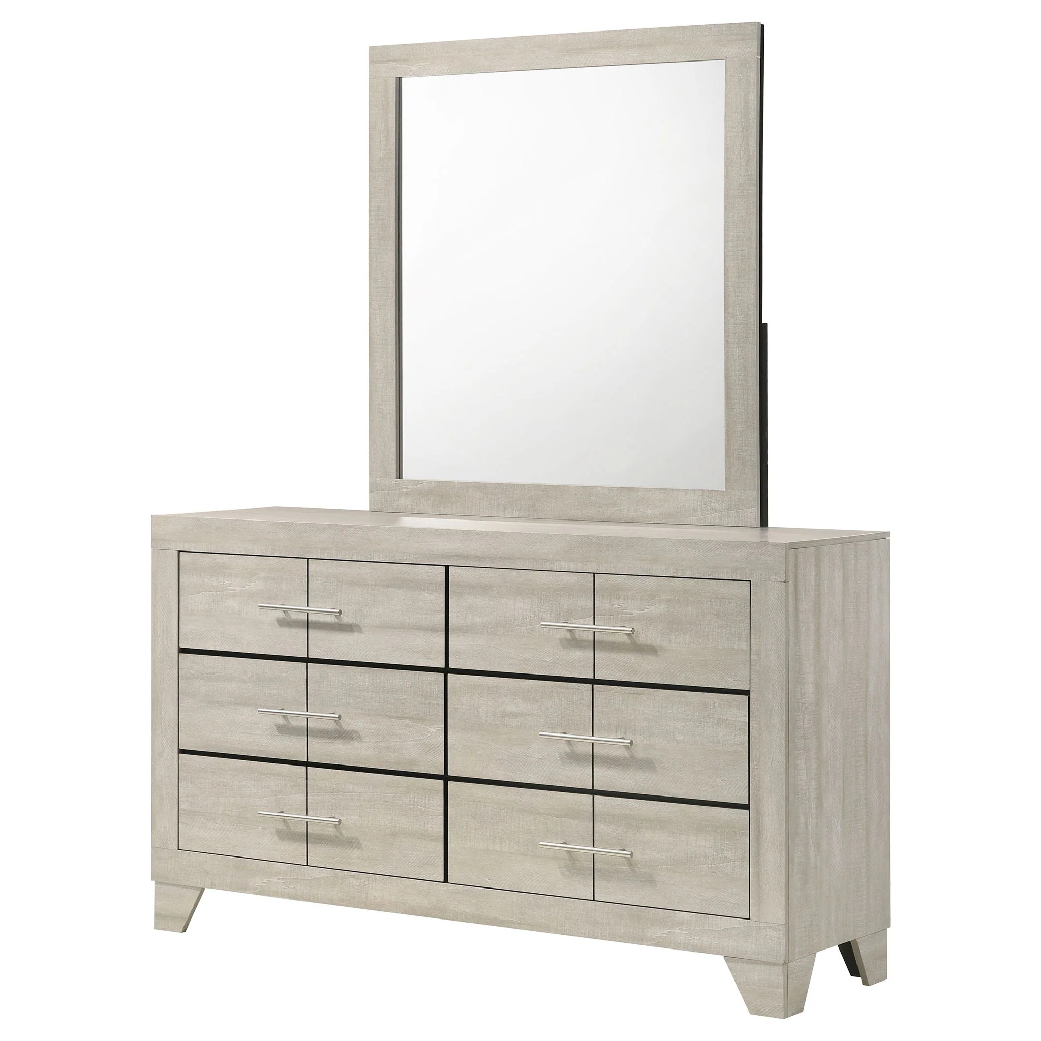 Trenton 6-drawer Bedroom Dresser With Mirror Rustic Cream - Image 2