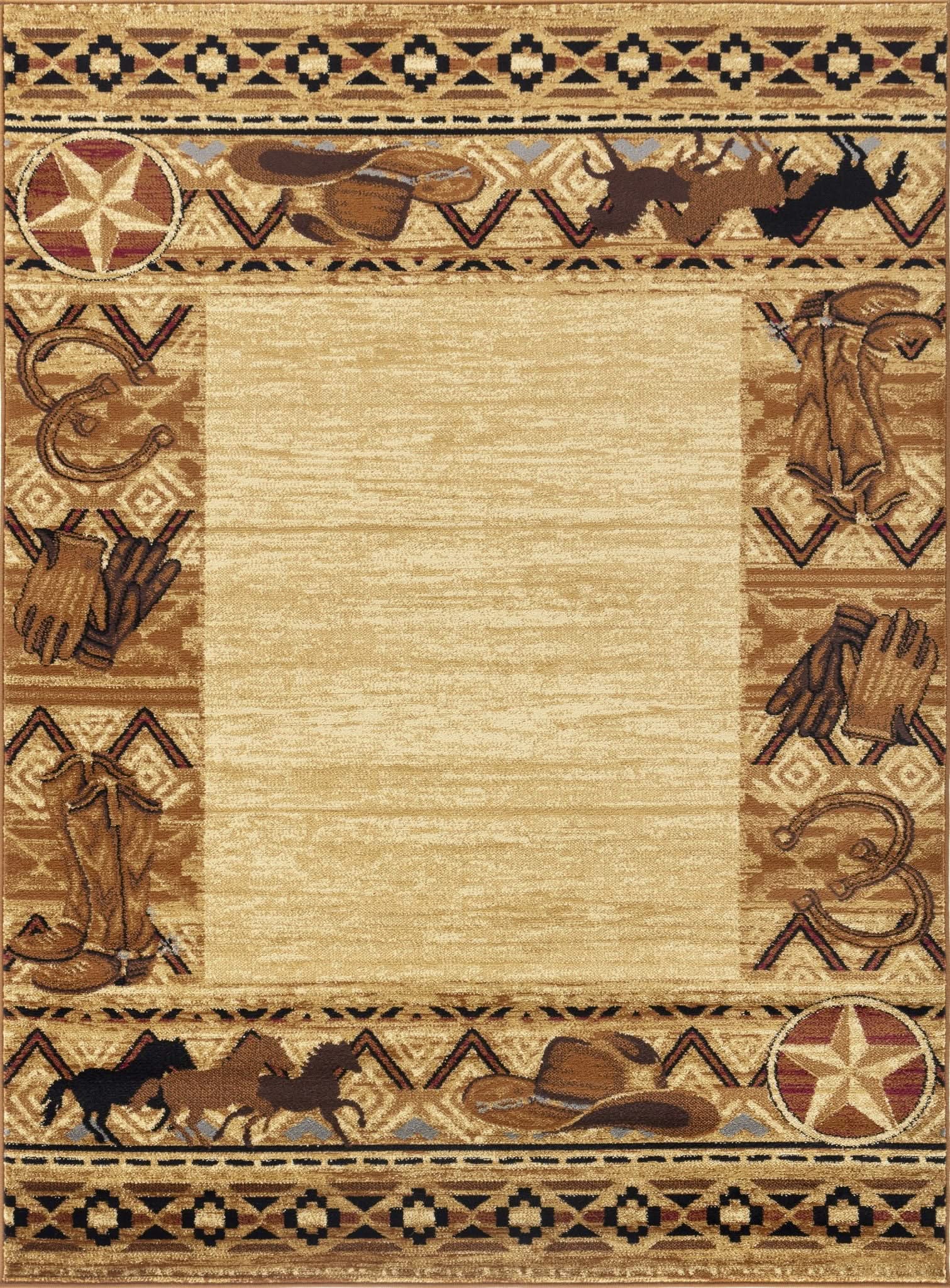 Tribes - 5'3" X 7'3" Southwest Area Rug Polypropylene - Beige - Image 3