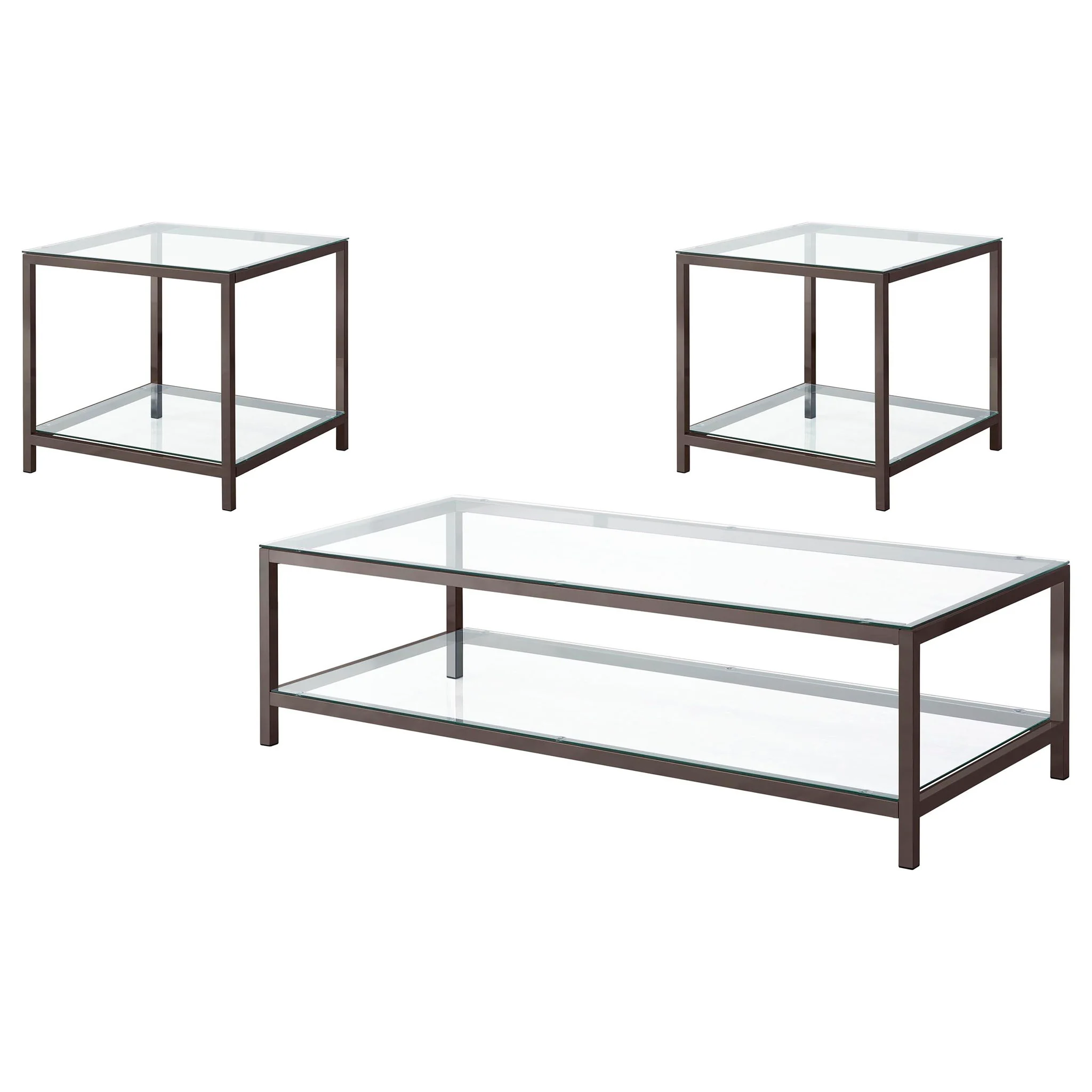 Trini 3-piece Coffee and End Table Set Black Nickel - Image 4