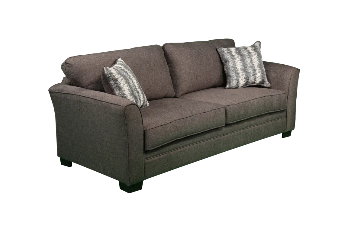 Trisha Grey Queen Sleeper Sofa with Mid-Century Modern Design