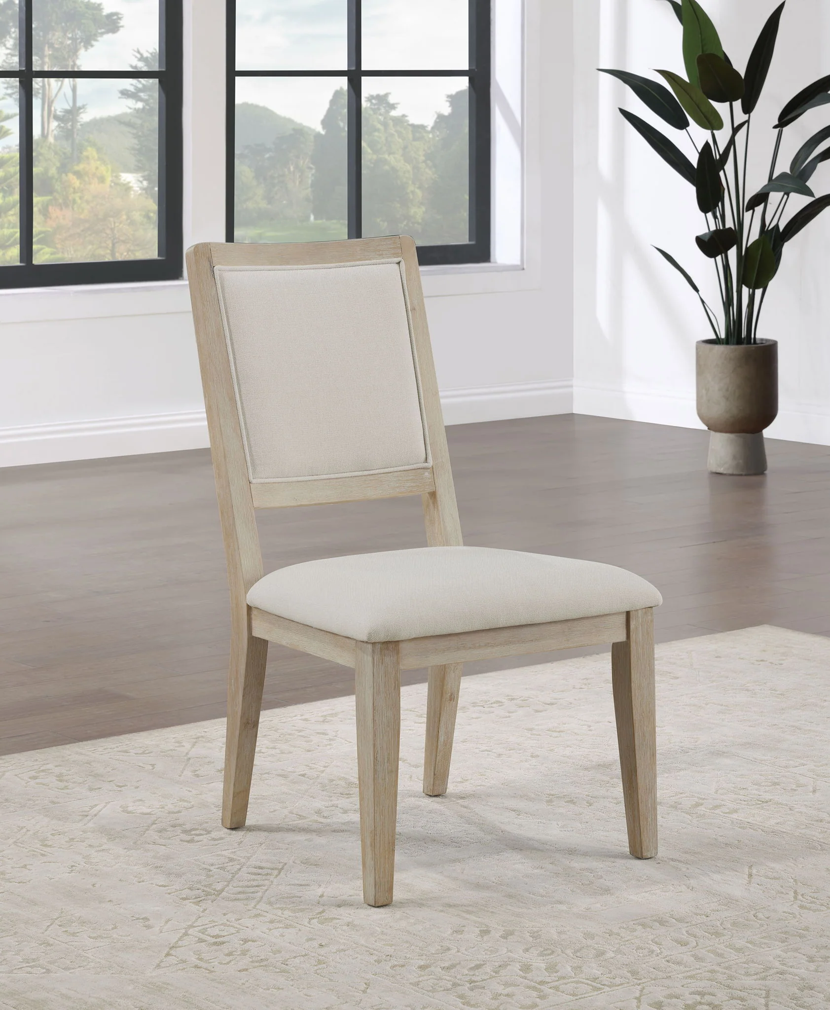 Trofello Cushioned Dining Side Chair White Washed (Set of 2) - Image 2