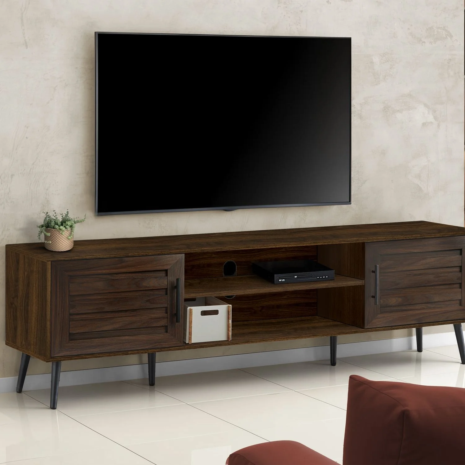 TV Stand, Console, Media Entertainment Center, Storage Cabinet, Transitional - Image 6