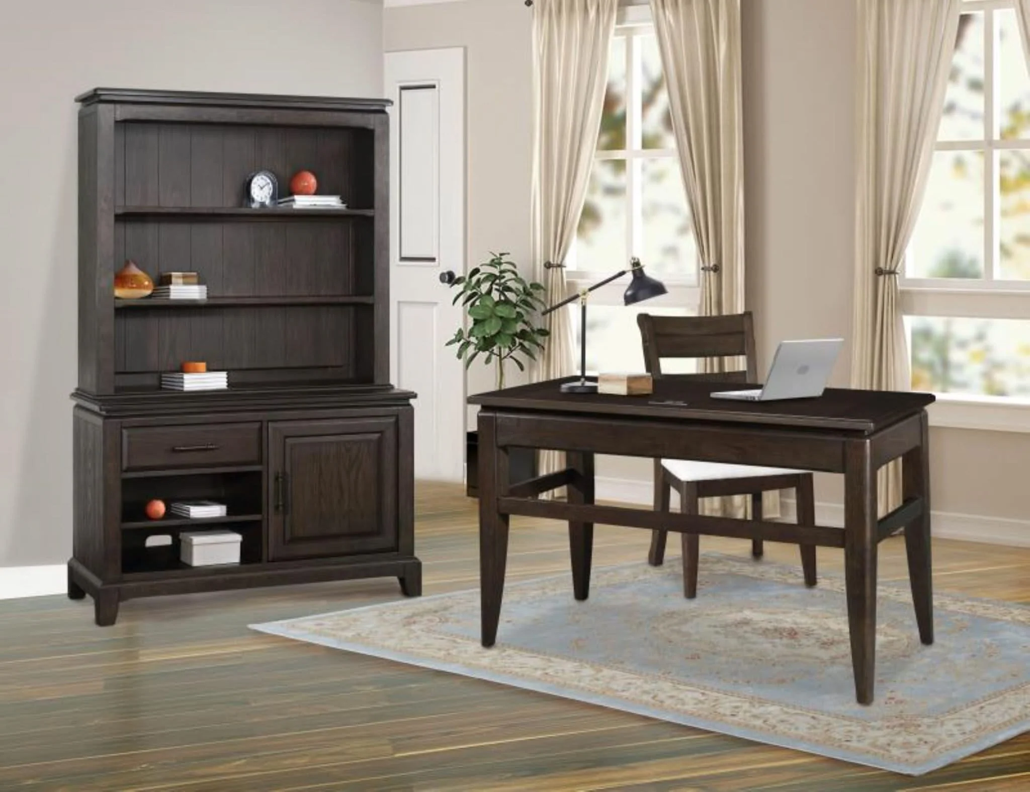 2 Shelf Bookcase Hutch - Chocolate - Image 4
