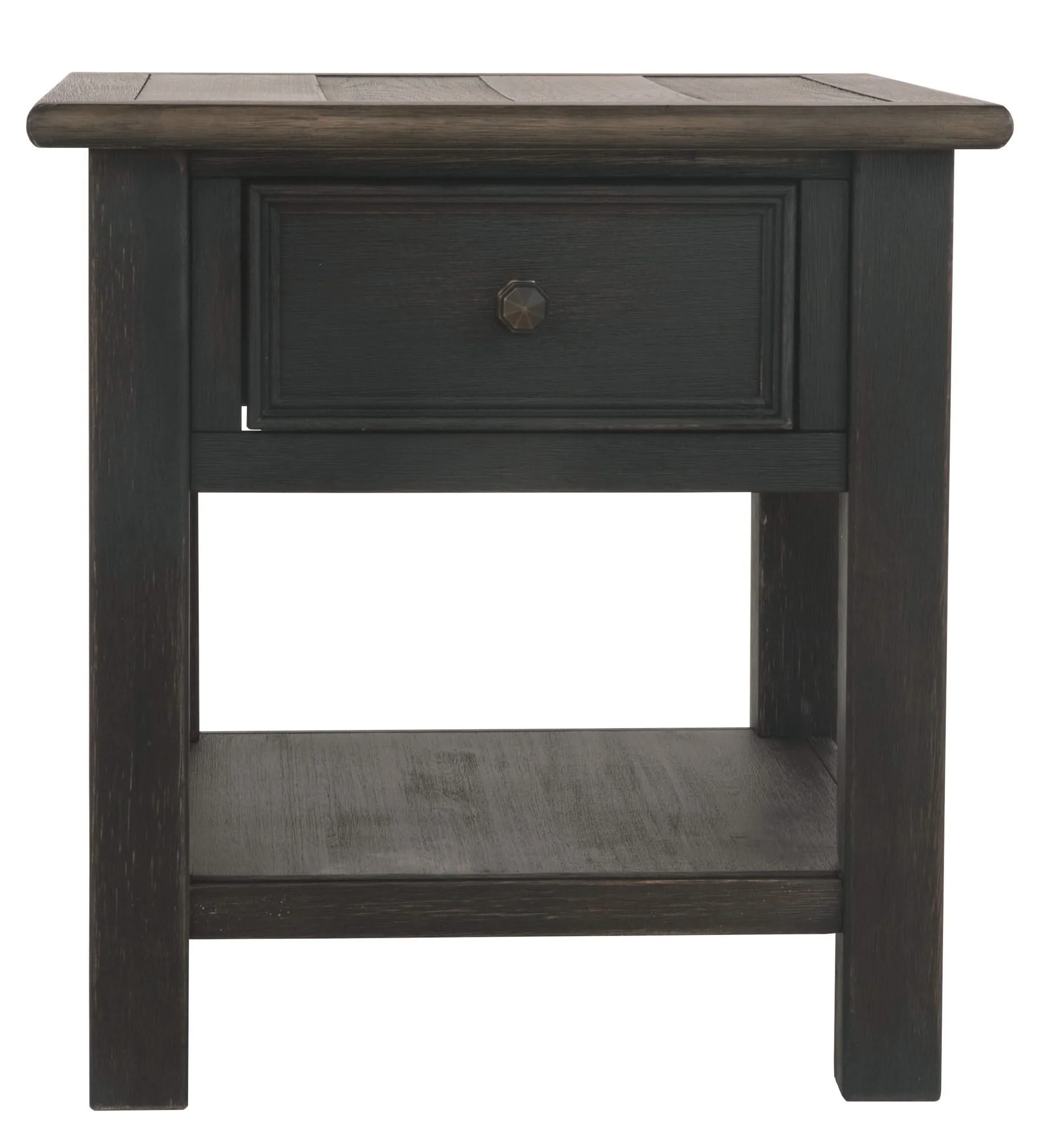 Tyler Creek - Rectangular End Table - Grayish Brown / Black - Image 4