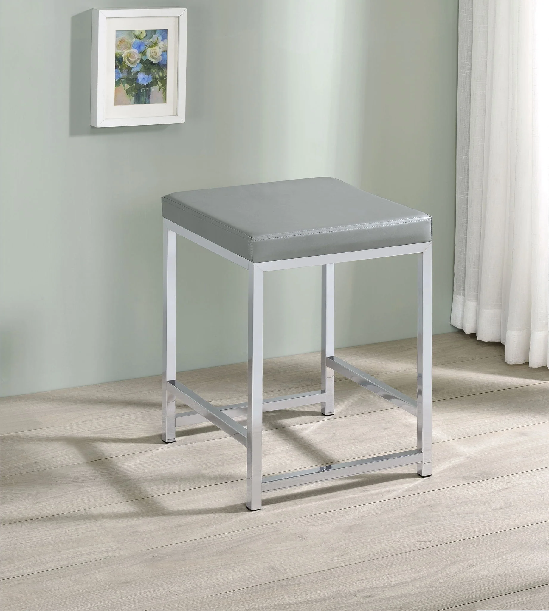 Umbridge Upholstered Square Padded Cushion Vanity Stool - Image 4