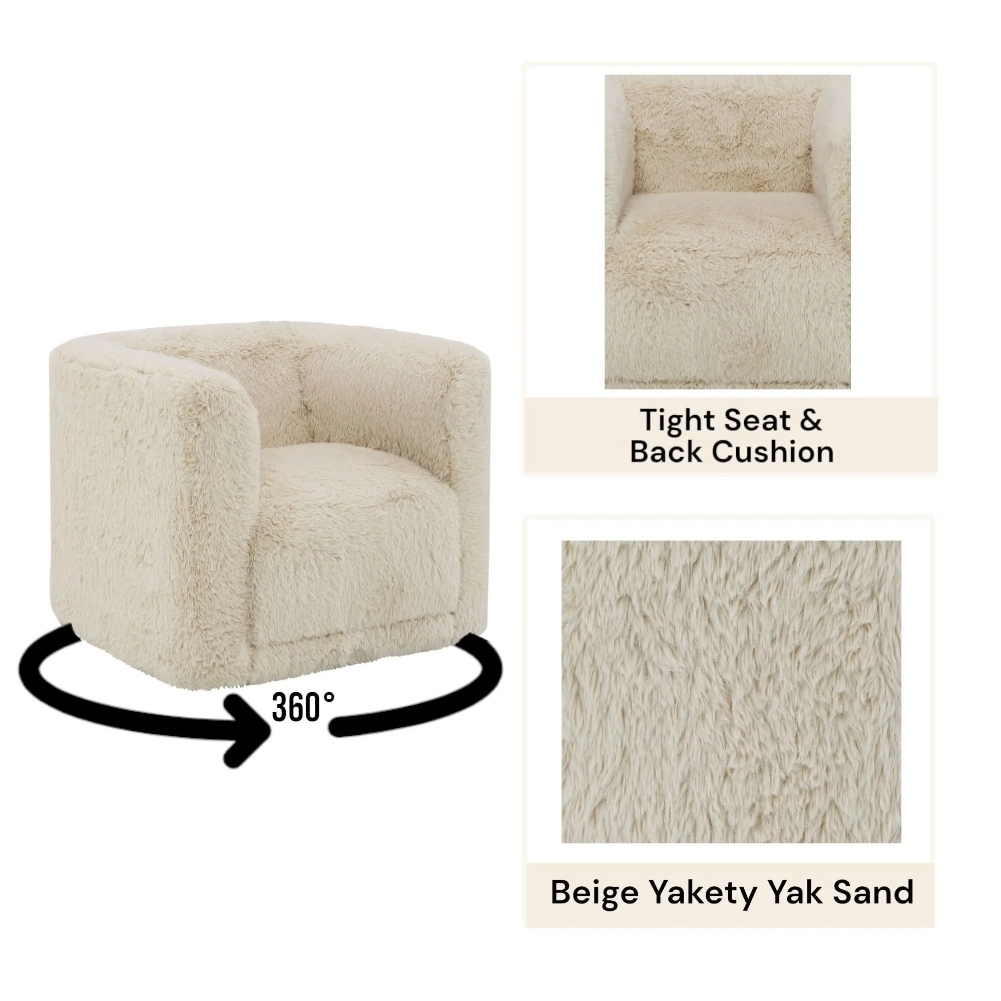Upendo - Chair With Swivel - Sand - Image 3