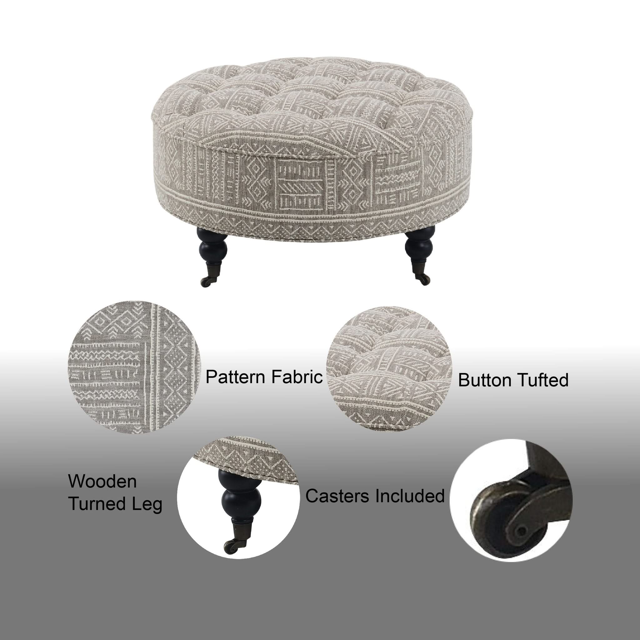 Upendo - Pattern Ottoman With Casters - Multi - Image 2